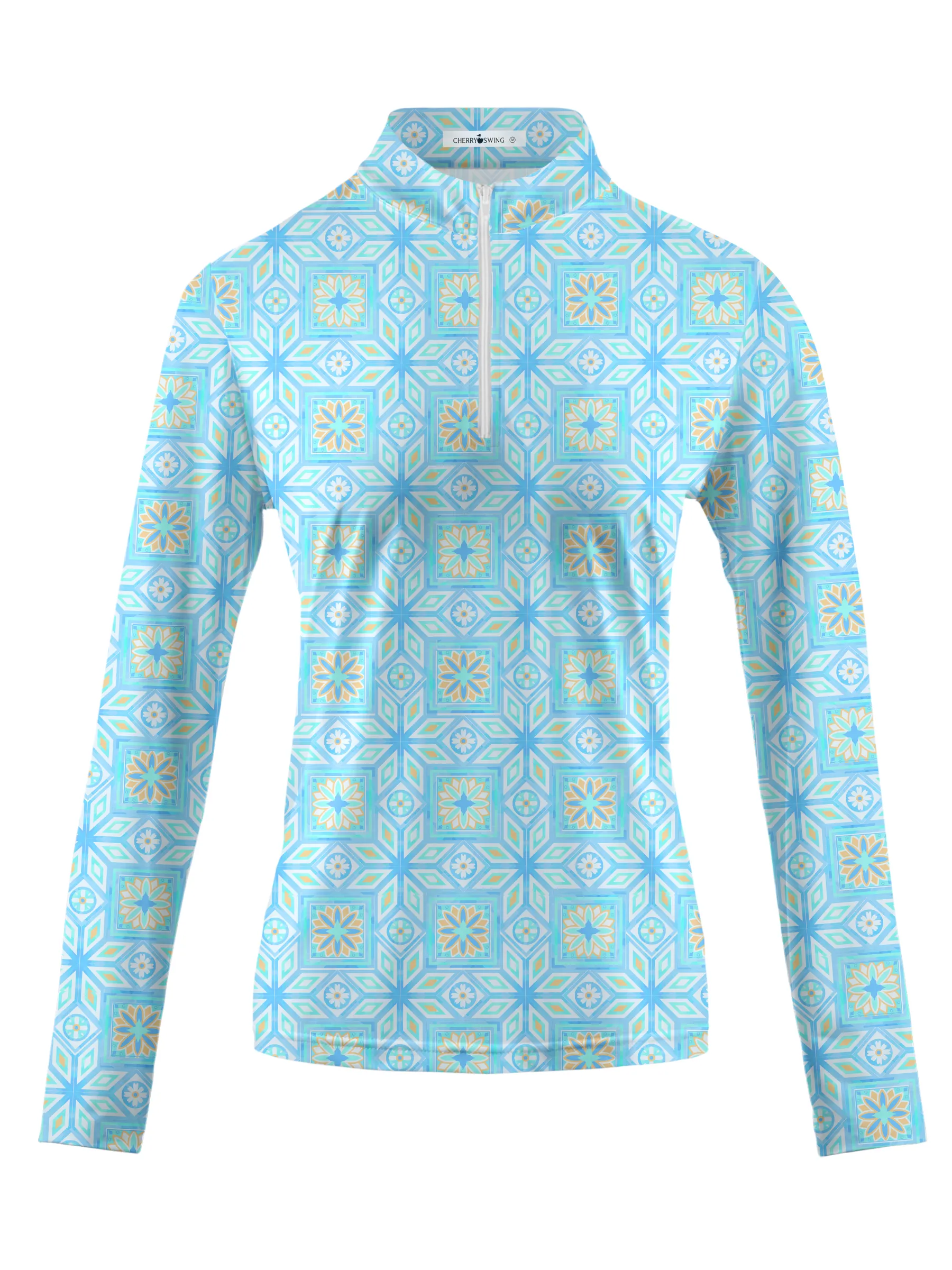 Cherryswing Women's Elegance Mosaic Long Sleeve Golf Shirt