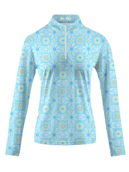 Cherryswing Women's Elegance Mosaic Long Sleeve Golf Shirt