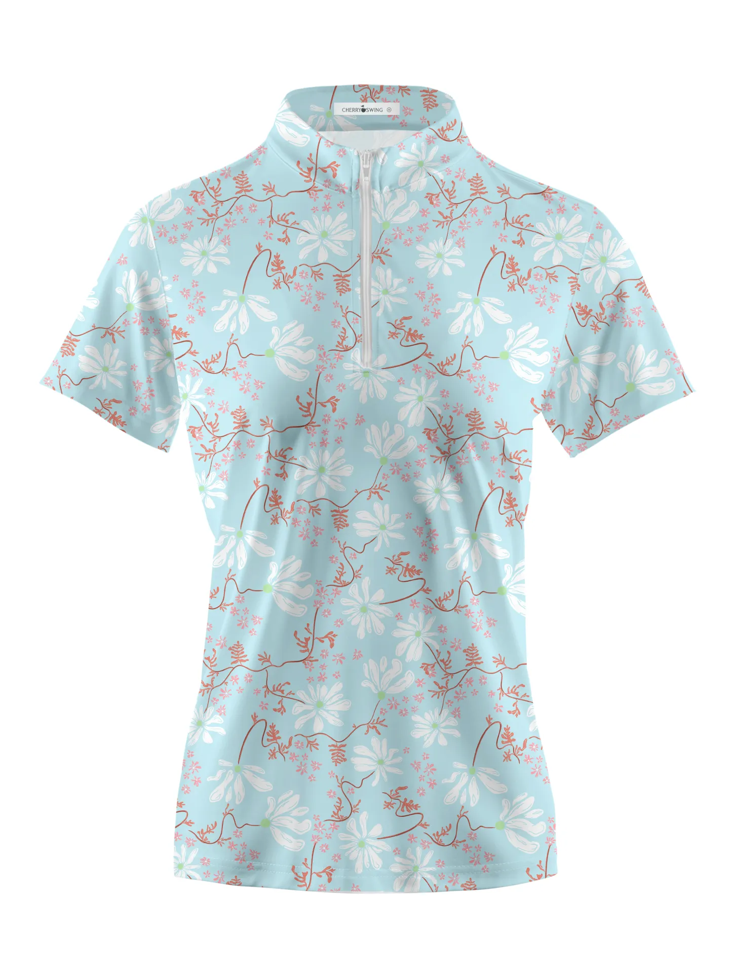 Cherryswing Women's Spring Blossom Short Sleeve Golf Shirt