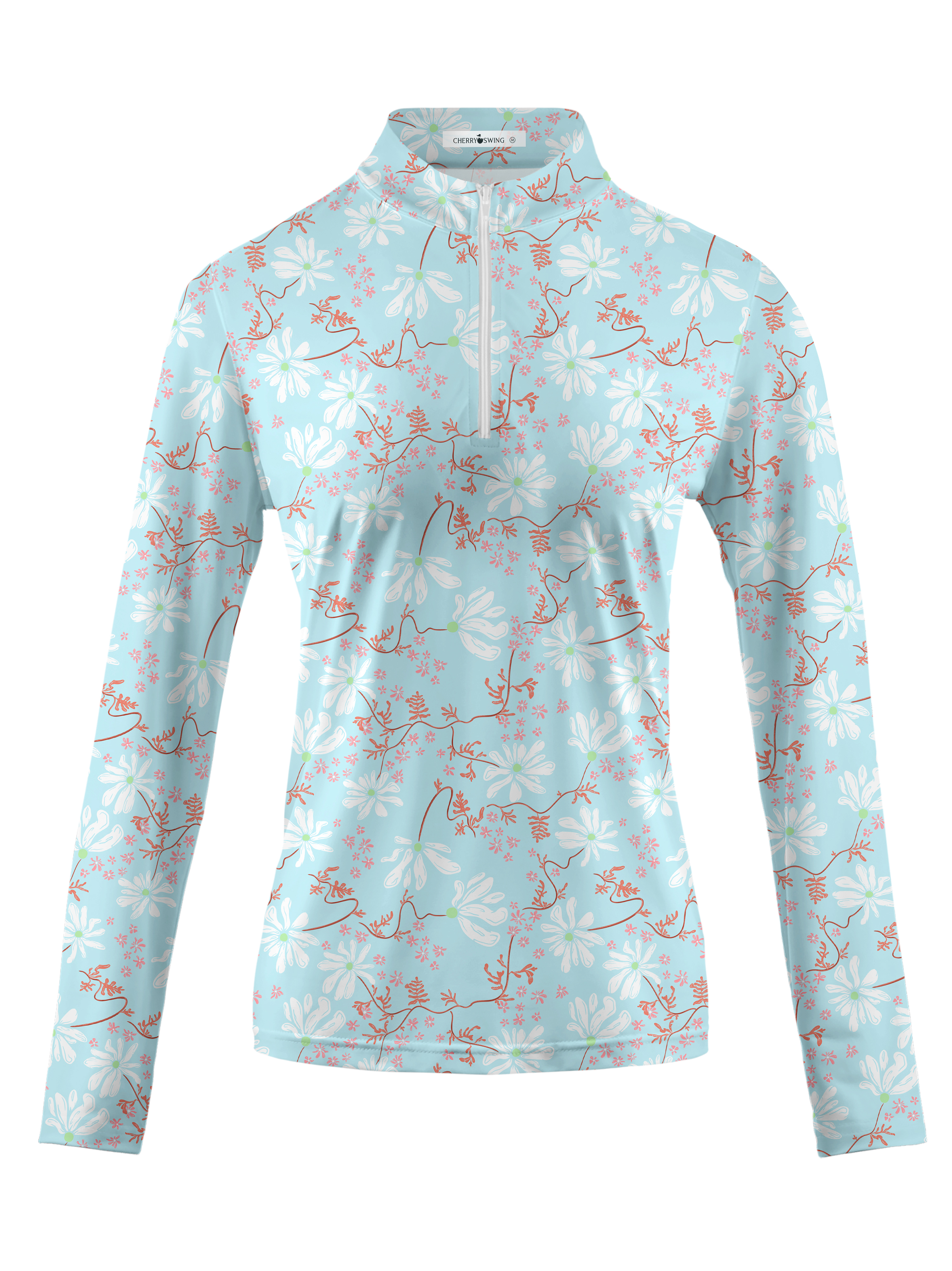 Cherryswing Women's Spring Blossom Long Sleeve Golf Shirt