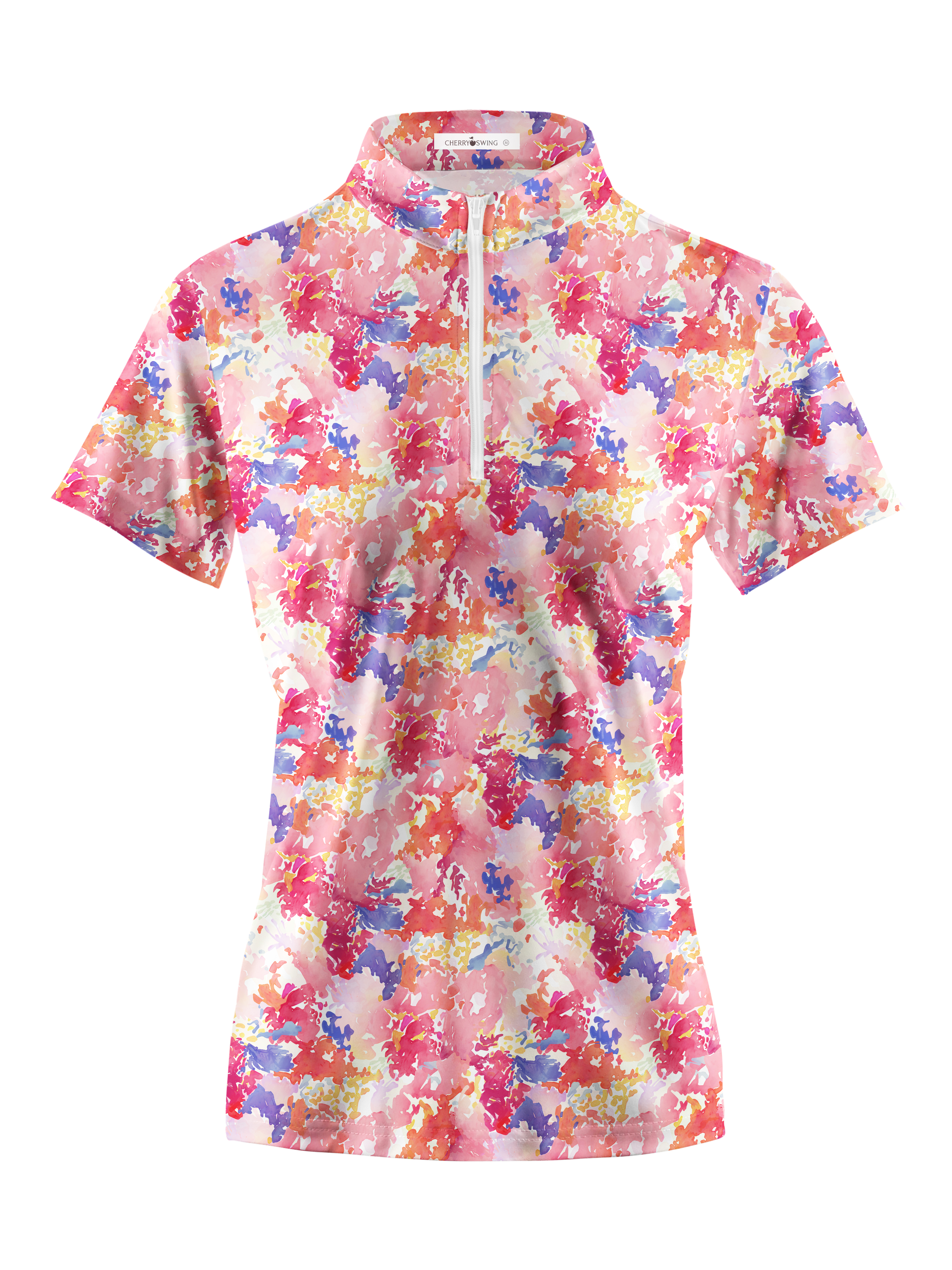 Cherryswing Women's Riot Of Colors Short Sleeve Golf Shirt