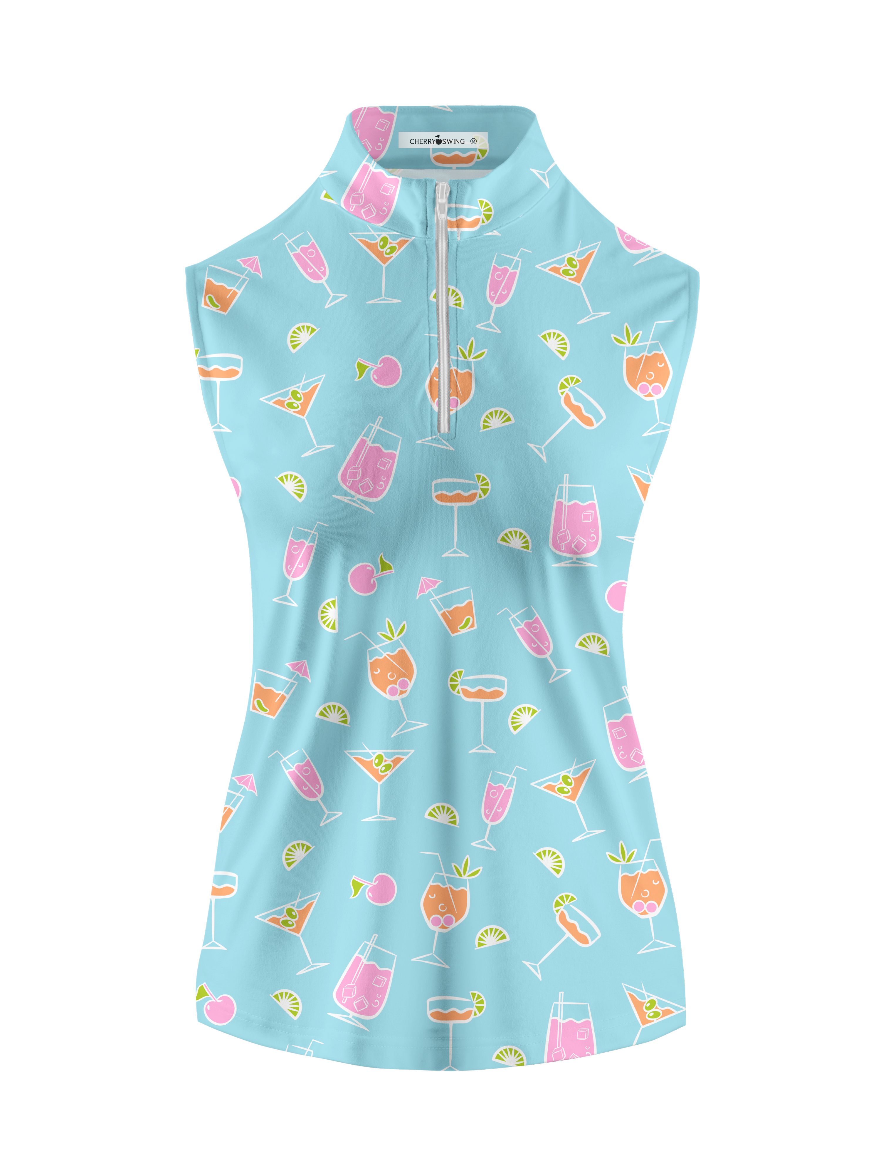 Cherryswing Women's Refreshing Cocktails Sleeveless Golf Shirt