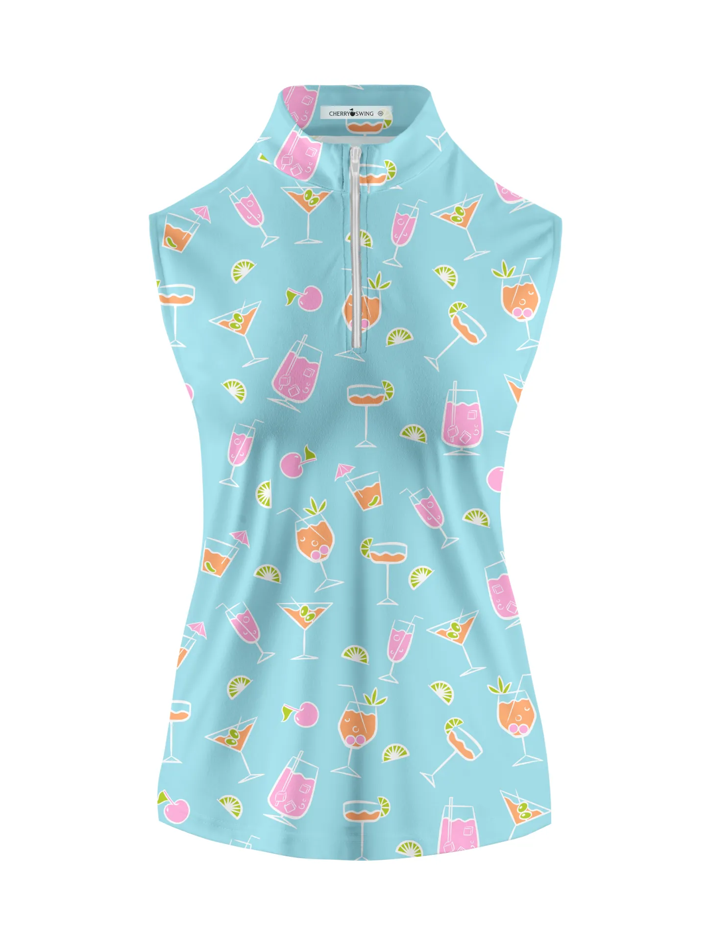 Cherryswing Women's Refreshing Cocktails Sleeveless Golf Shirt