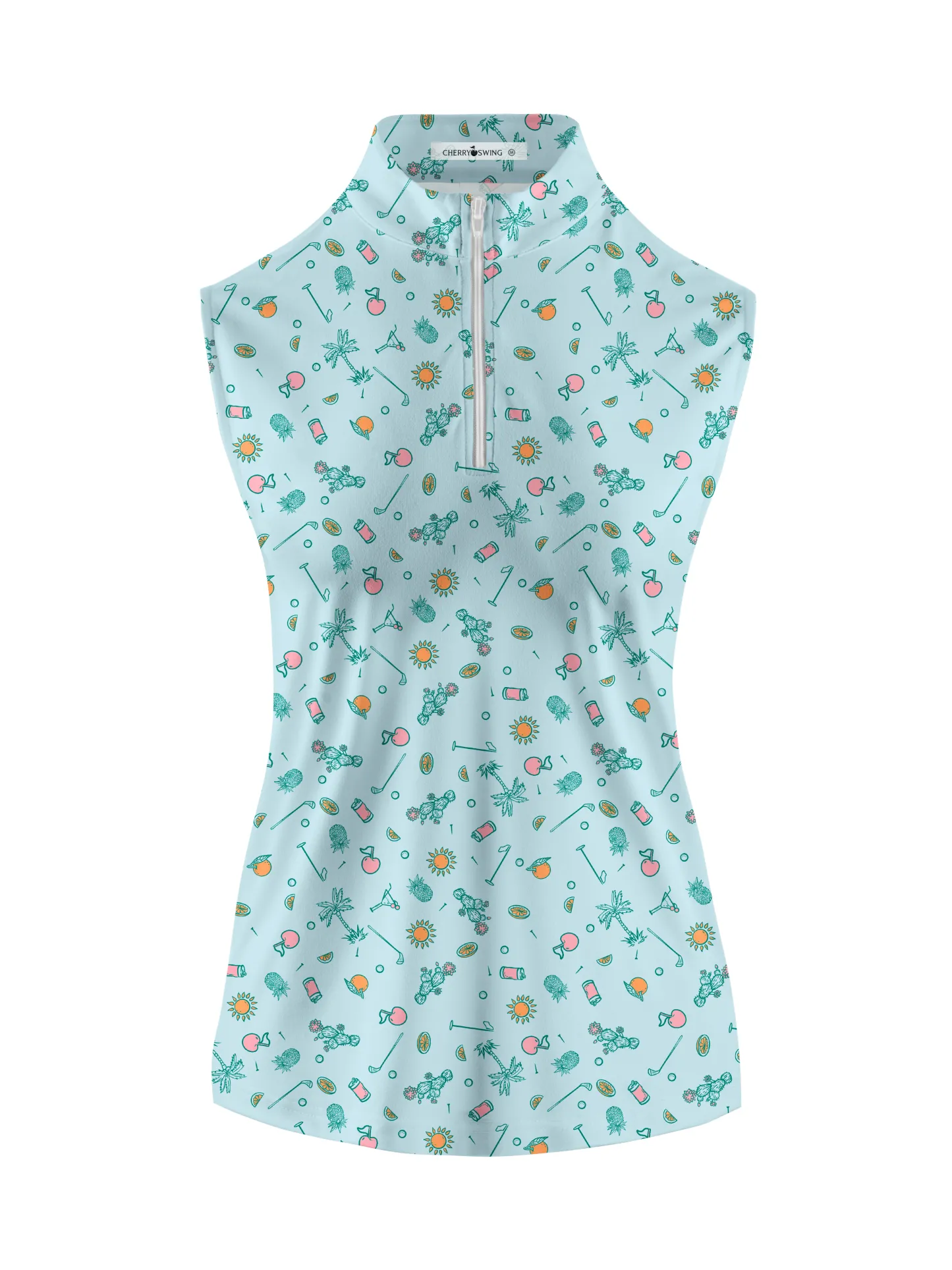 Cherryswing Women's Tropical Vacation Sleeveless Golf Shirt