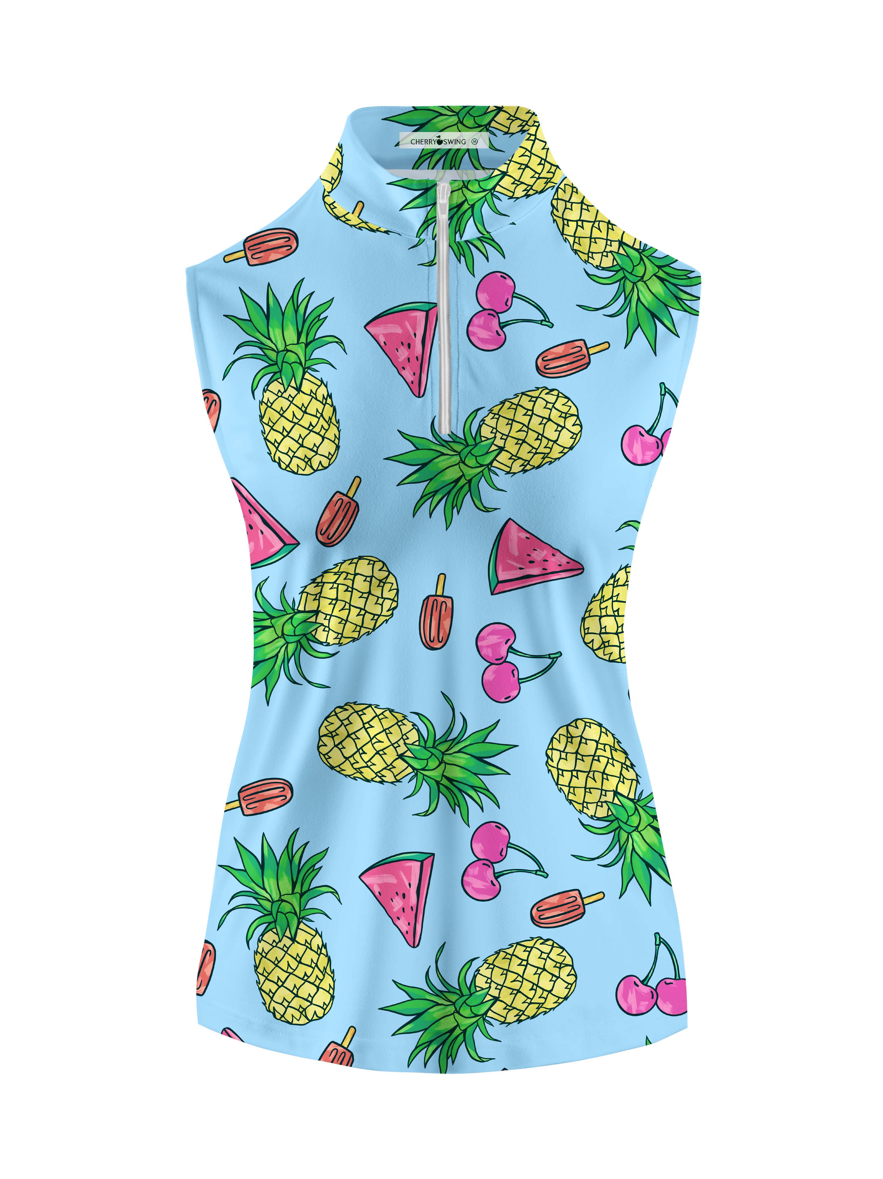 Cherryswing Women's Fruit Print Sleeveless Golf Shirt