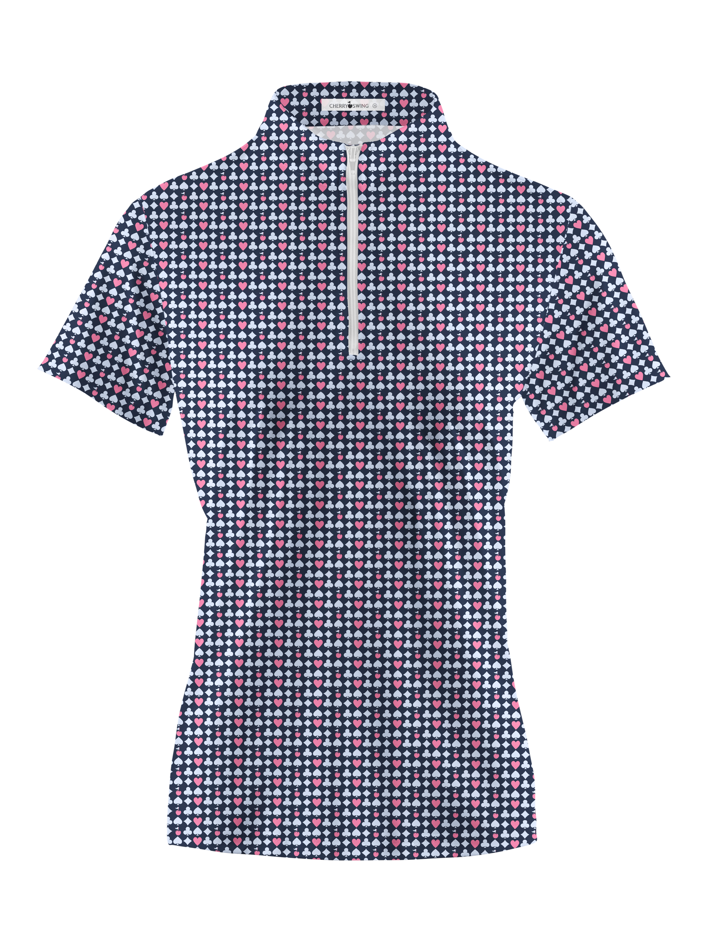 Cherryswing Women's Poker Print Short Sleeve Golf Shirt