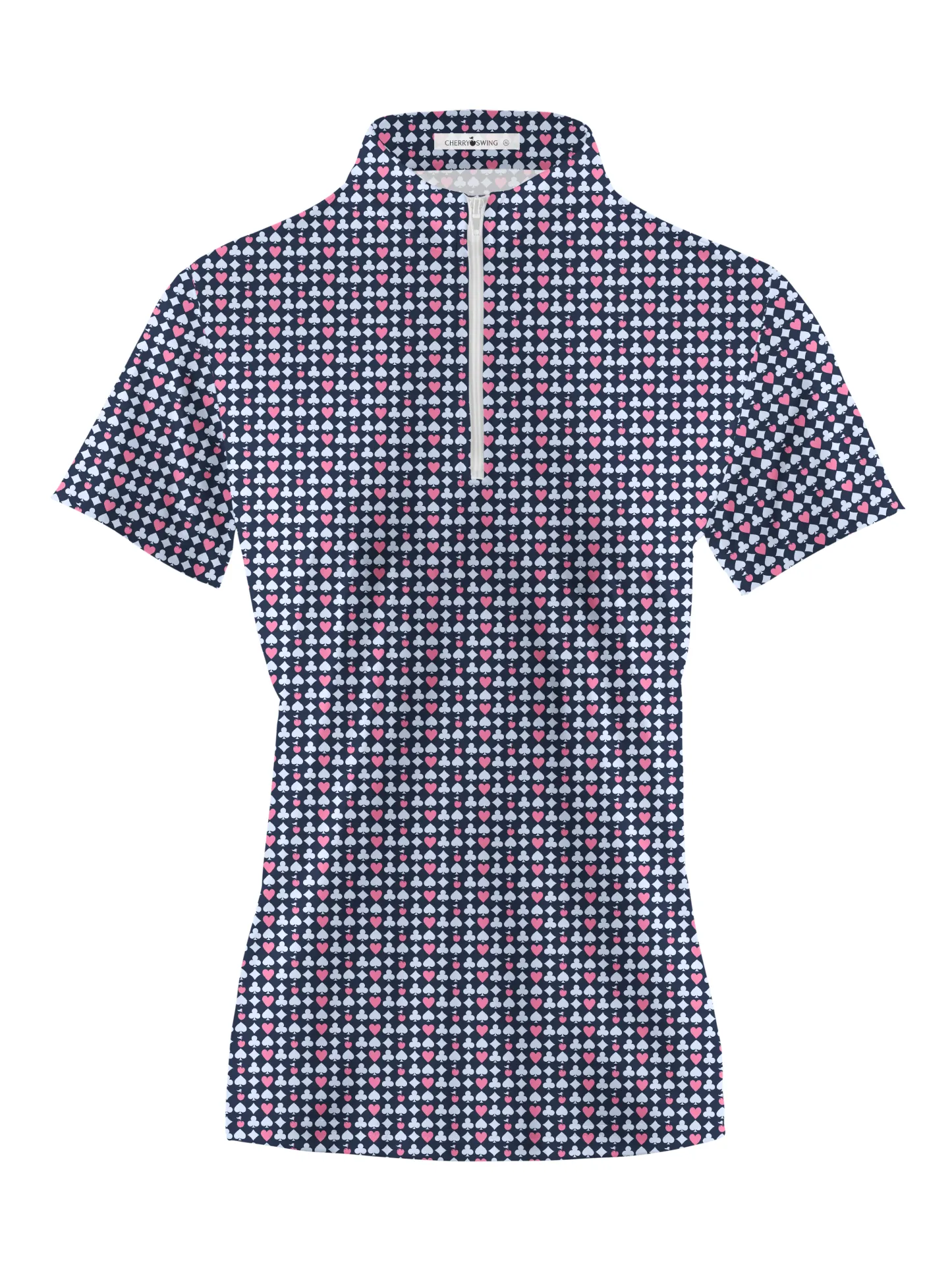 Cherryswing Women's Poker Print Short Sleeve Golf Shirt