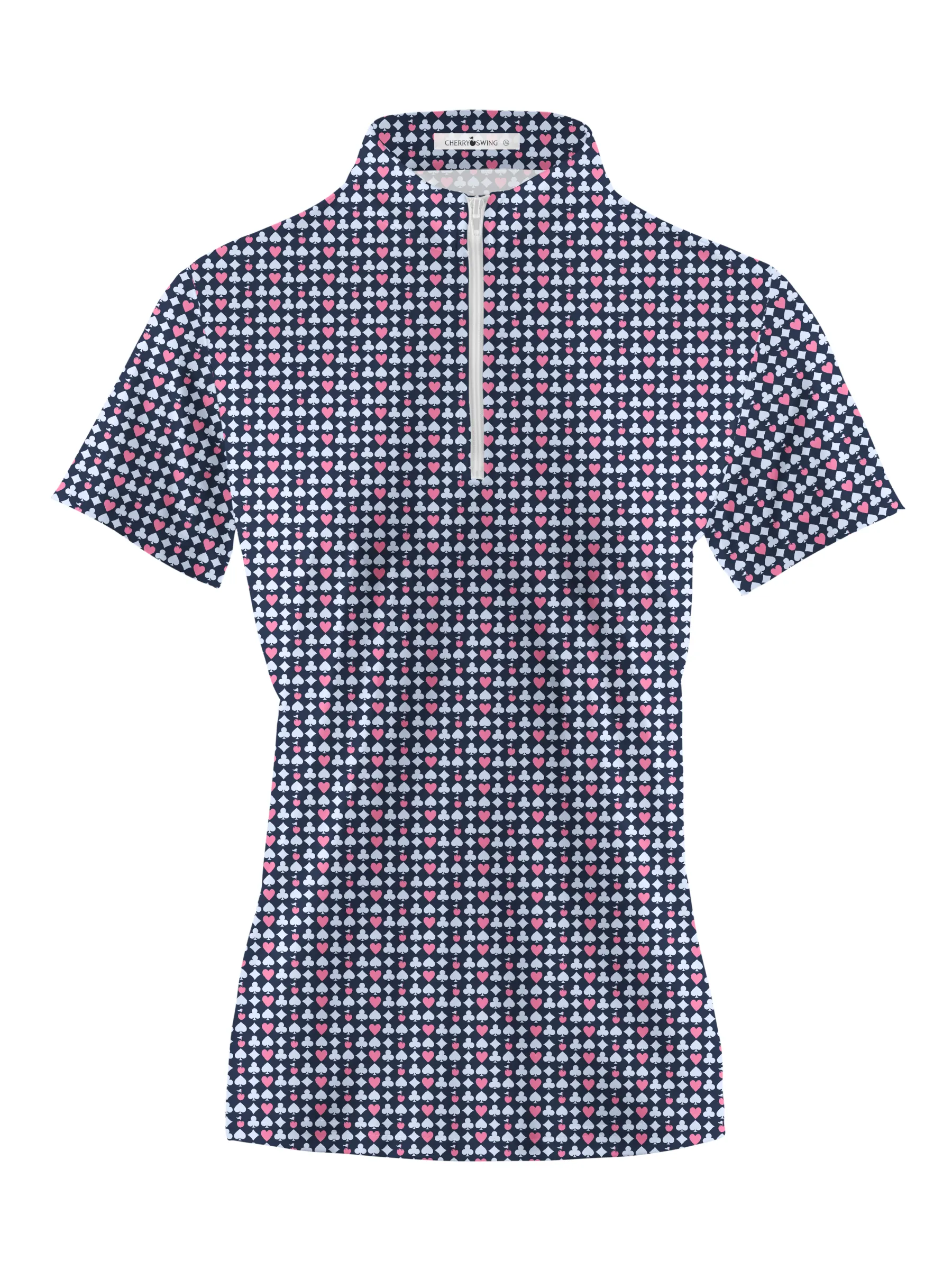 Cherryswing Women's Poker Print Short Sleeve Golf Shirt
