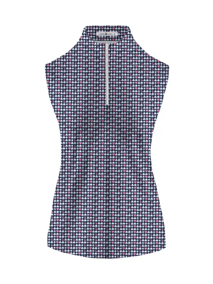 Cherryswing Women's Poker Print Symbols Sleeveless Golf Shirt