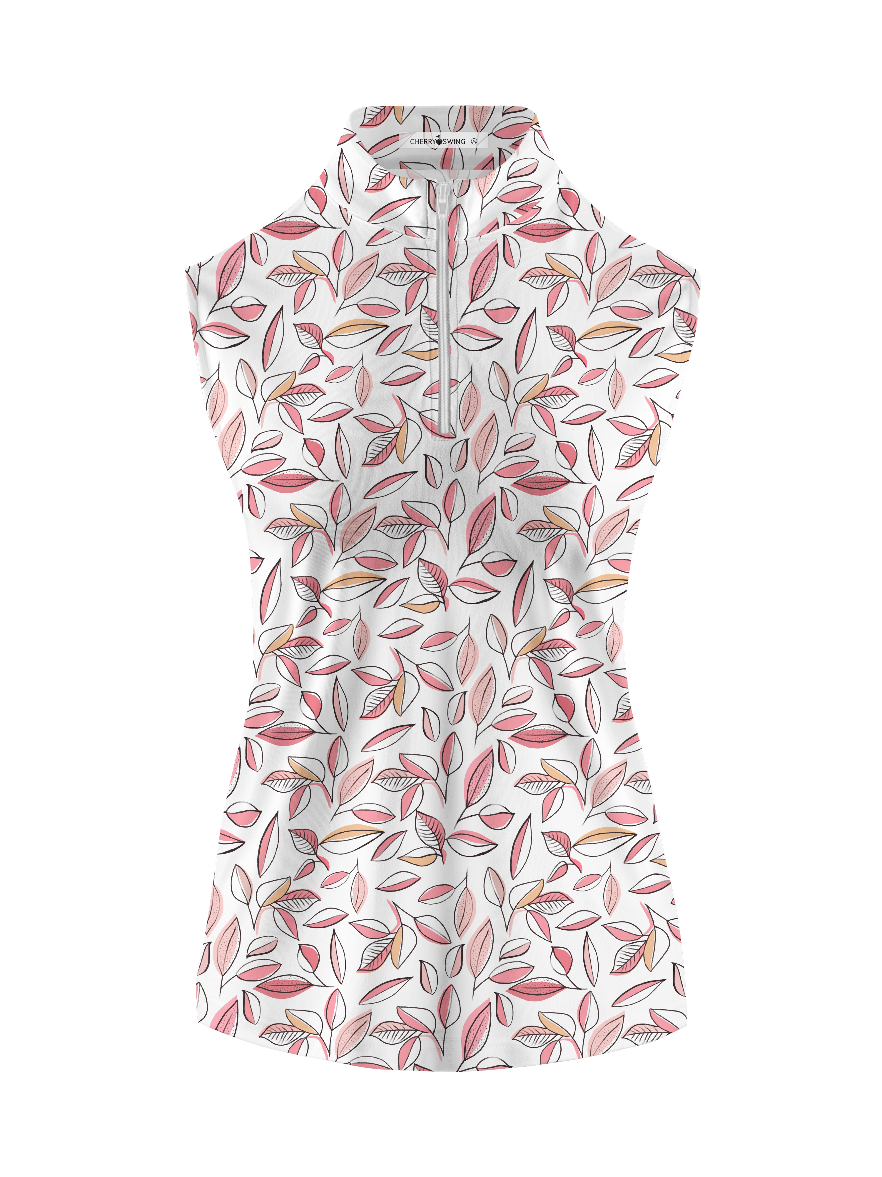 Cherryswing Women's Autumn Leaves Sleeveless Golf Shirt