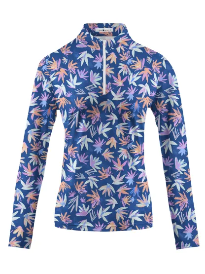 Cherryswing Women's Autumnal Garden Long Sleeve Golf Shirt