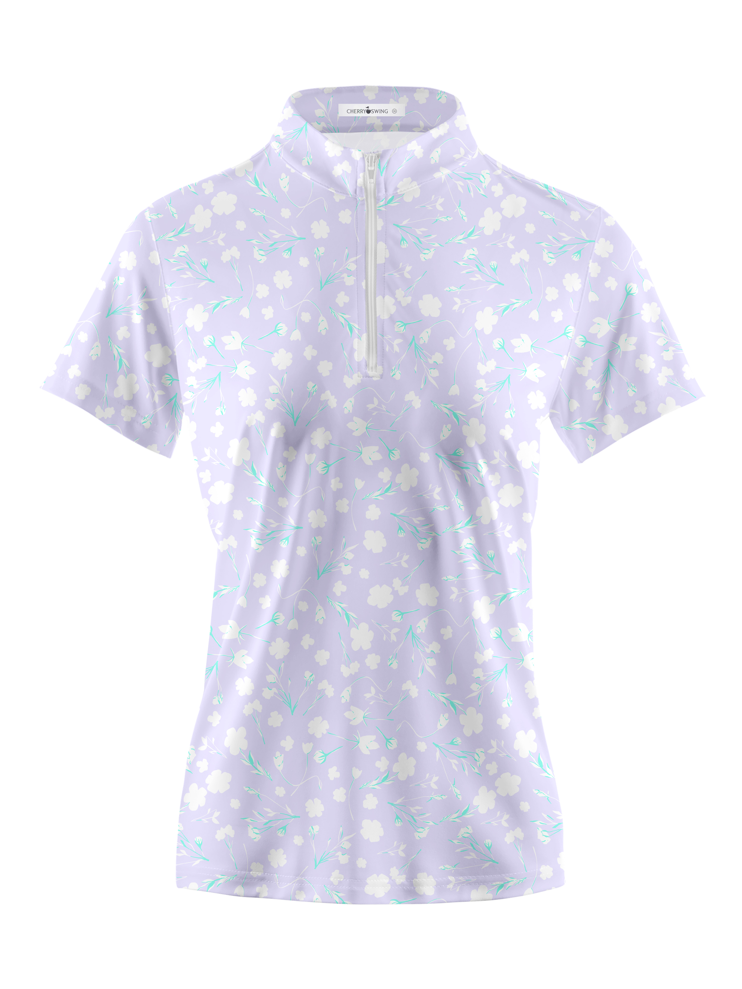 Cherryswing Women's Lavender in Full Bloom Short Sleeve Golf Shirt