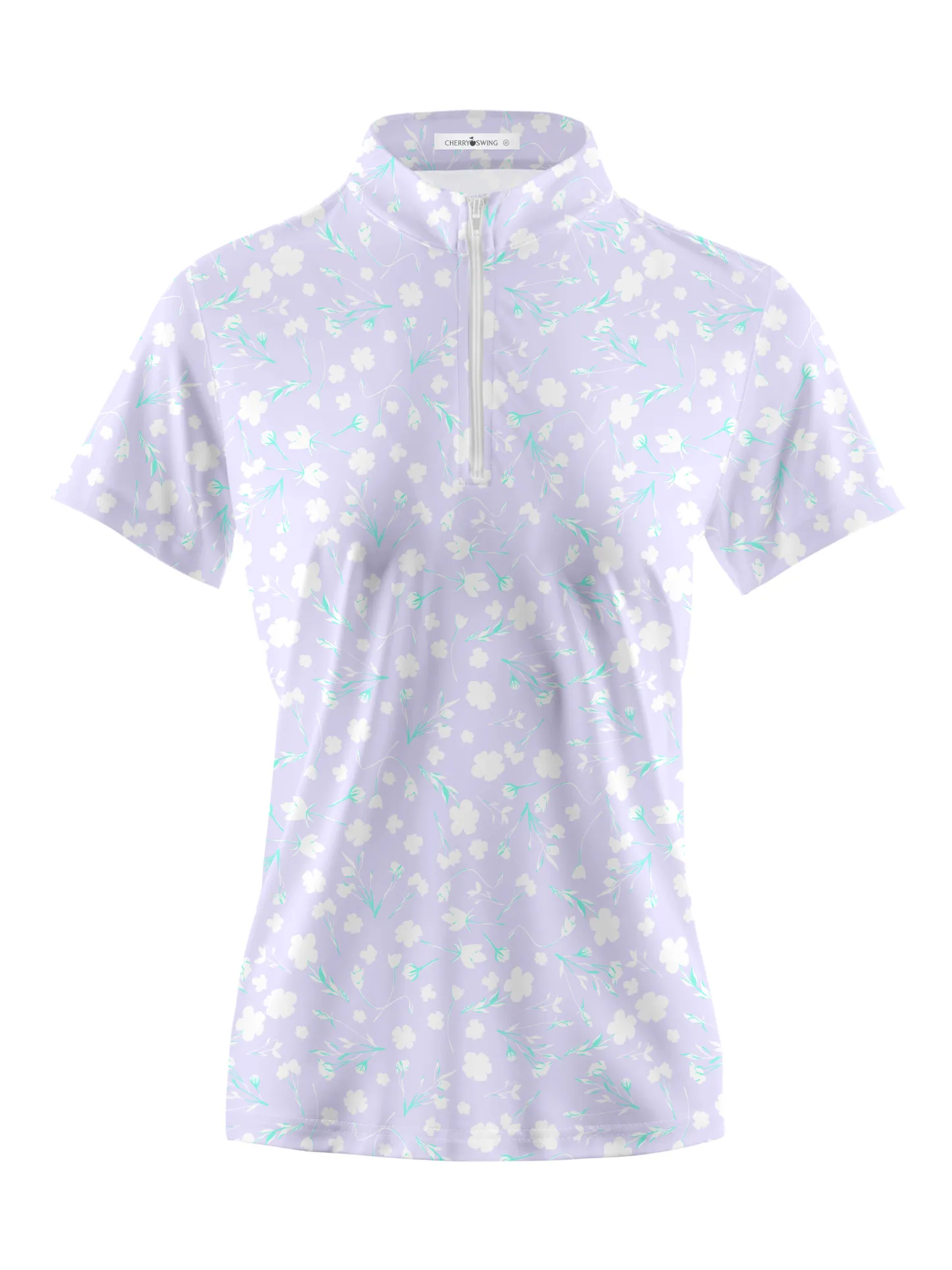 Cherryswing Women's Lavender in Full Bloom Short Sleeve Golf Shirt