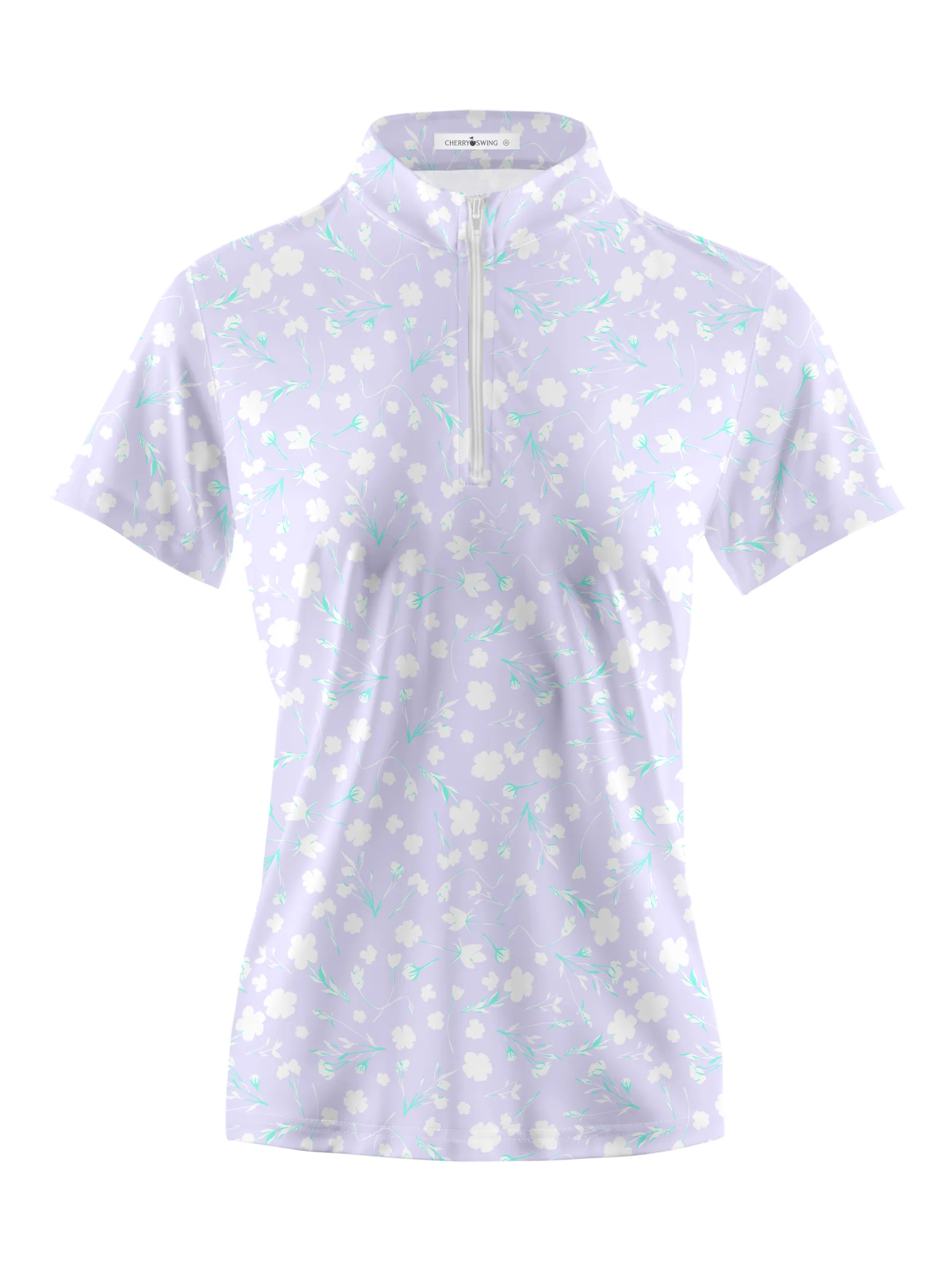 Cherryswing Women's Lavender in Full Bloom Short Sleeve Golf Shirt