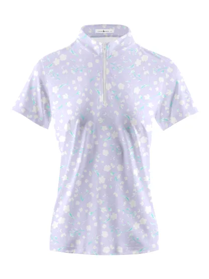 Cherryswing Women's Lavender in Full Bloom Short Sleeve Golf Shirt