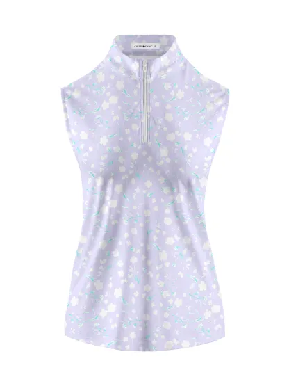 Cherryswing Women's Lavender in Full Bloom Sleeveless Golf Shirt