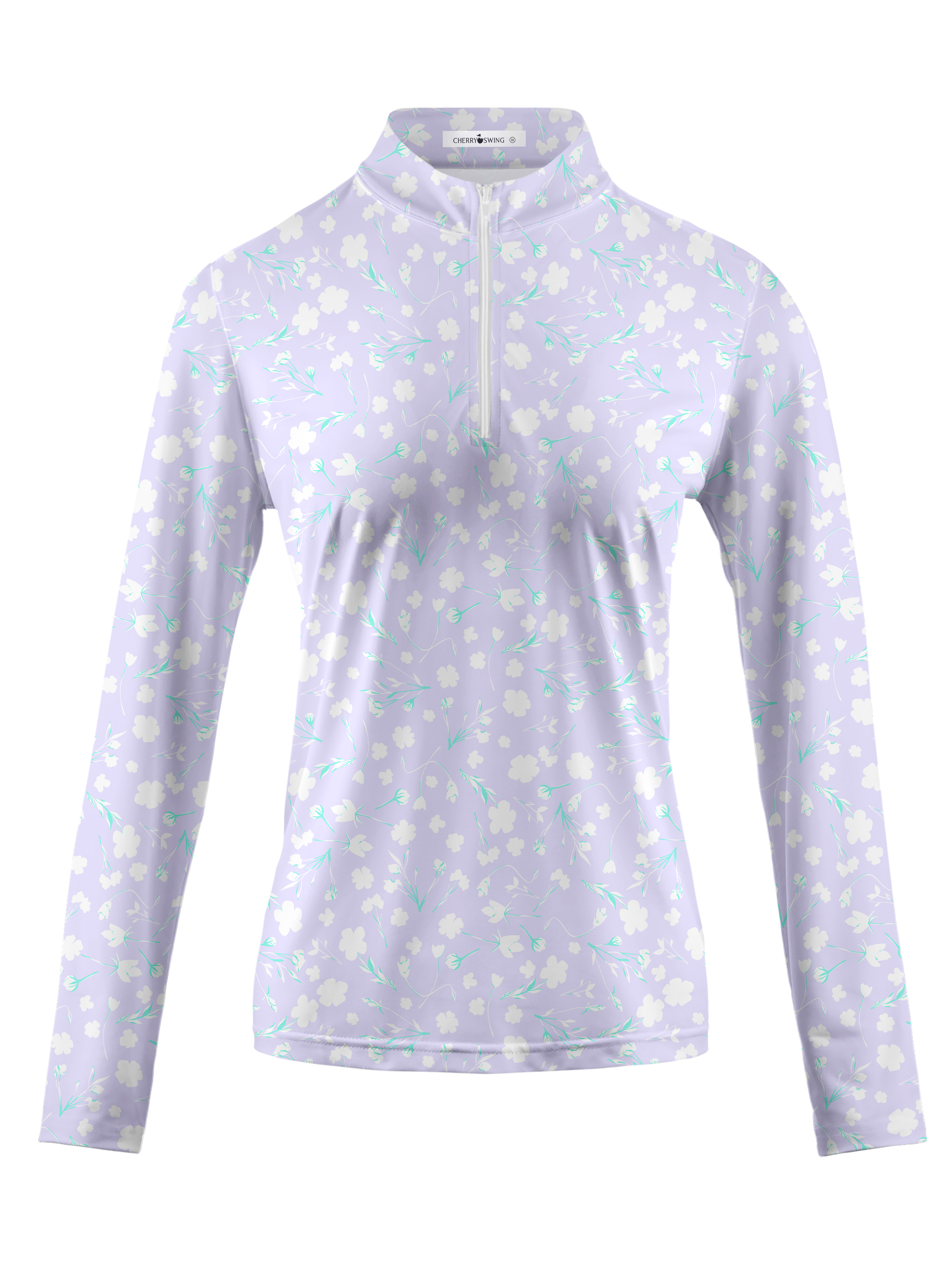 Cherryswing Women's Lavender in Full Bloom Long Sleeve Golf Shirt