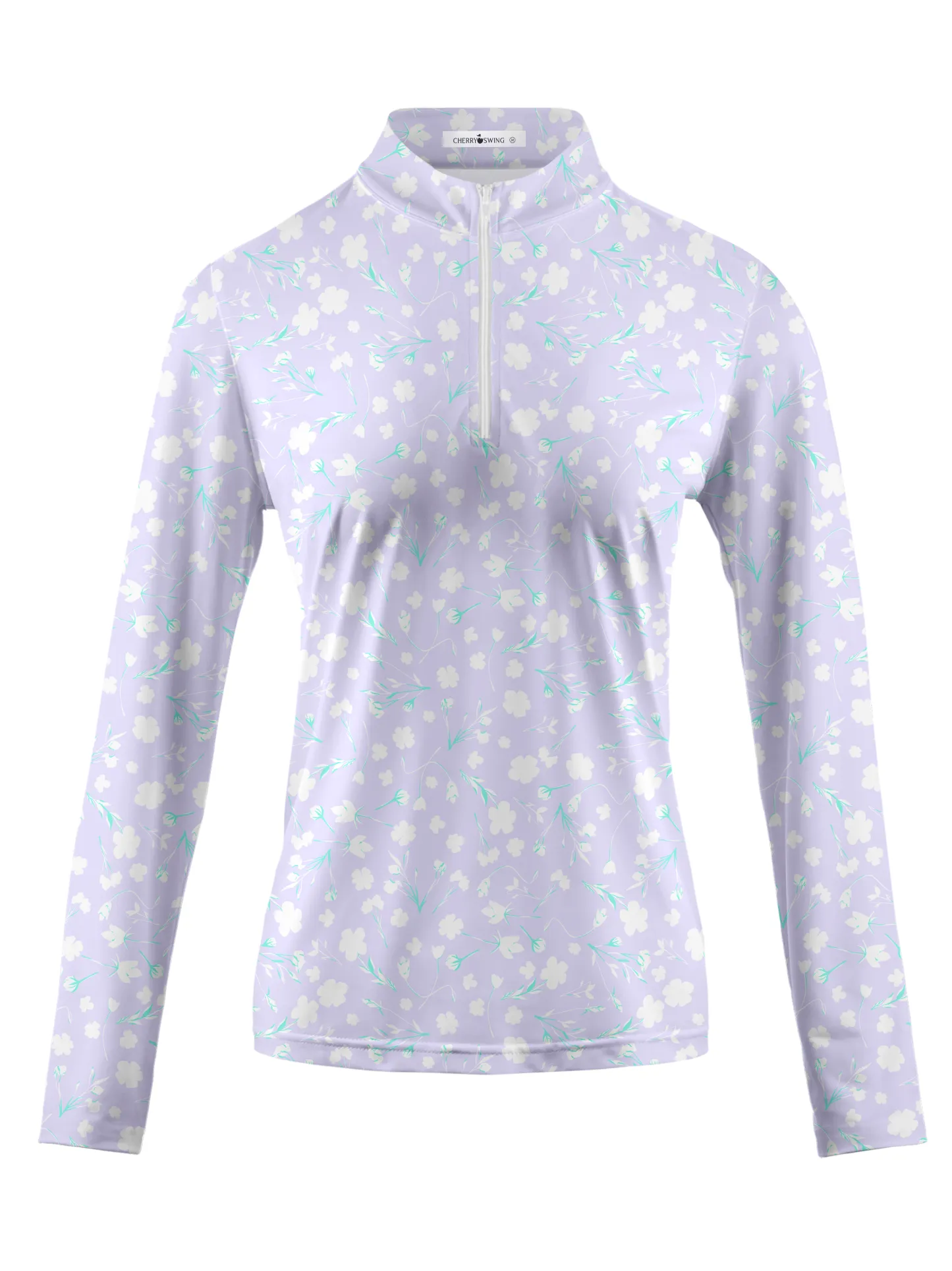 Cherryswing Women's Lavender in Full Bloom Long Sleeve Golf Shirt