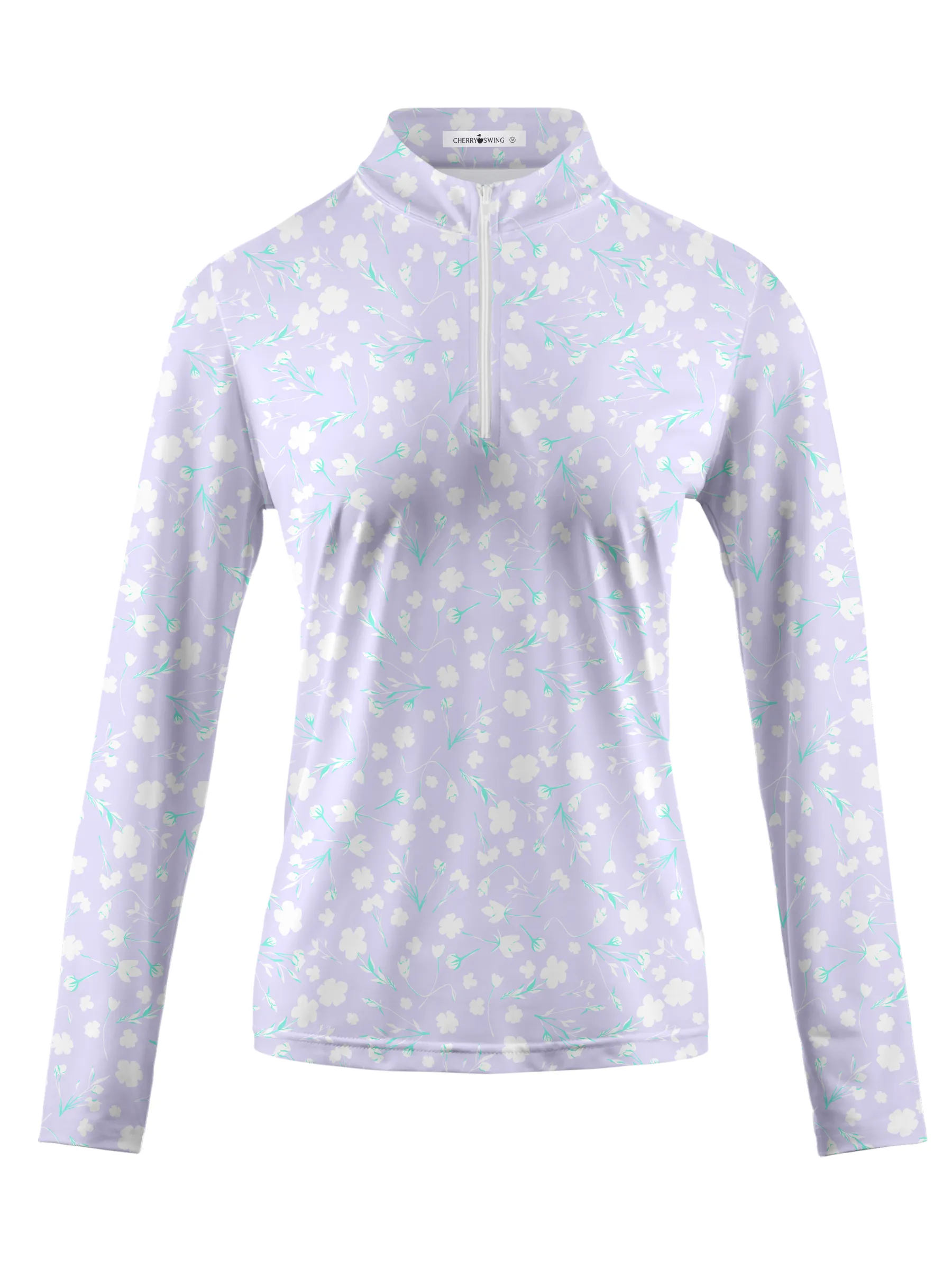 Cherryswing Women's Lavender in Full Bloom Long Sleeve Golf Shirt