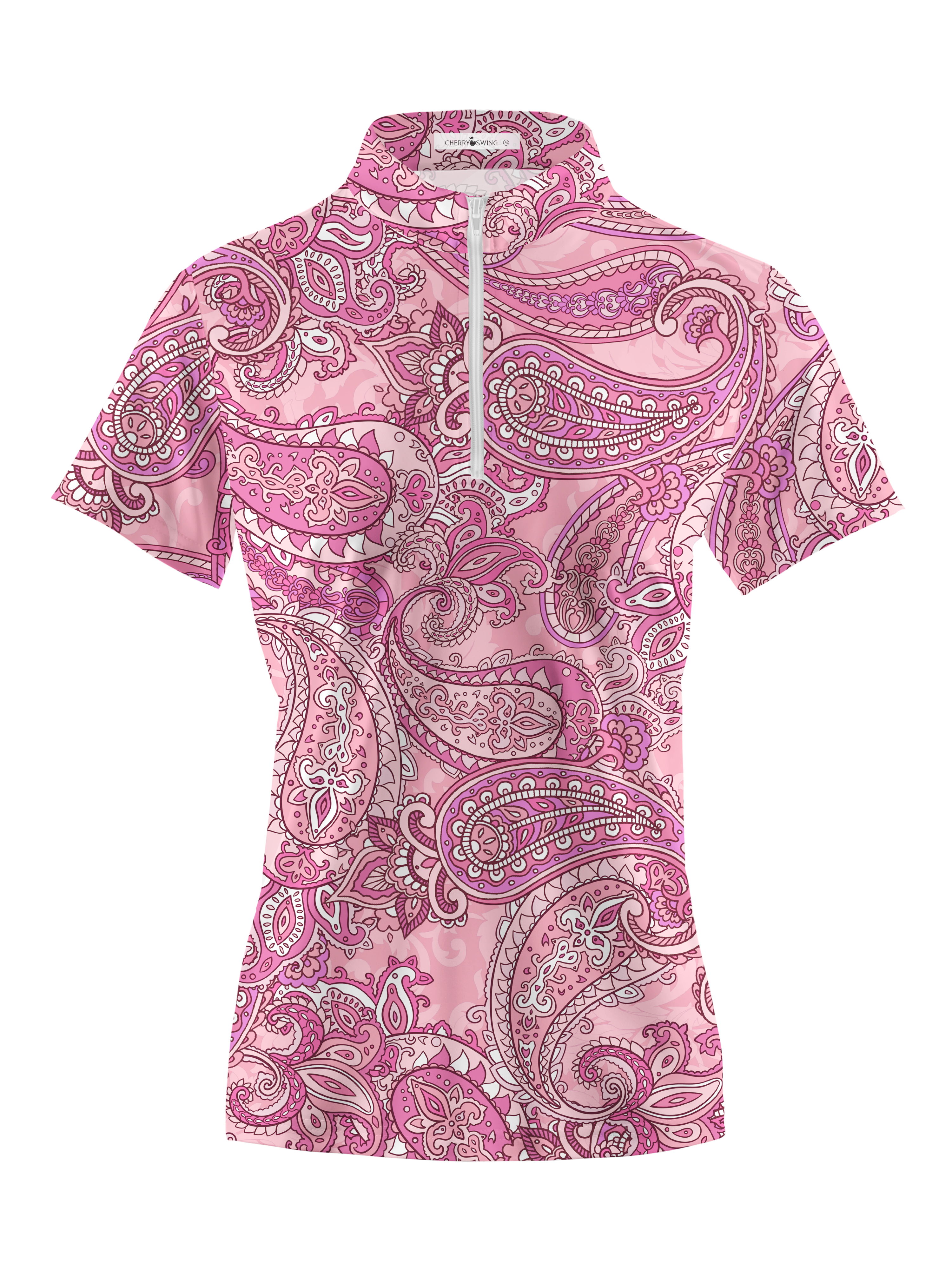 Cherryswing Women's Paisley Short Sleeve Golf Shirt