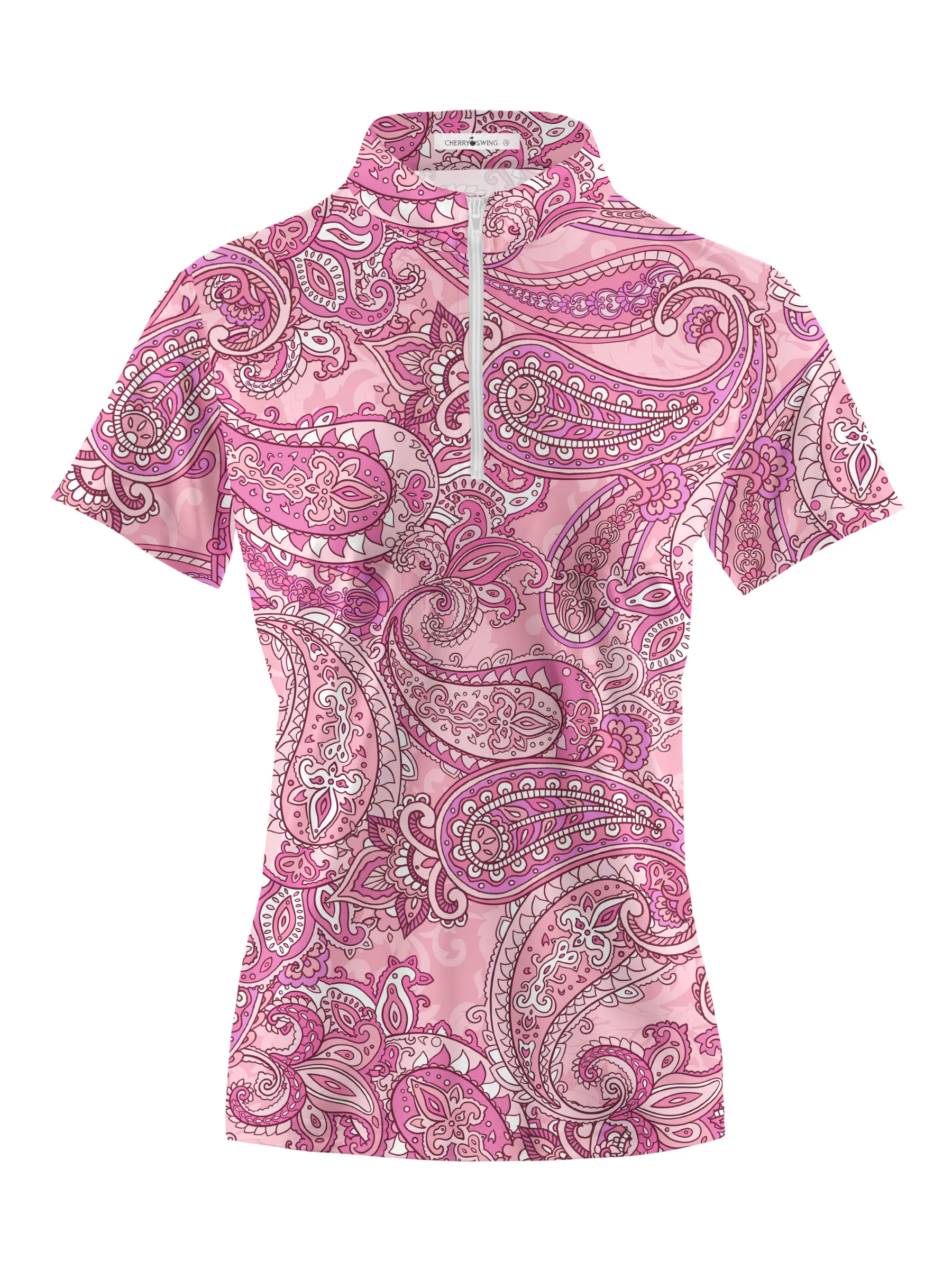 Cherryswing Women's Paisley Short Sleeve Golf Shirt