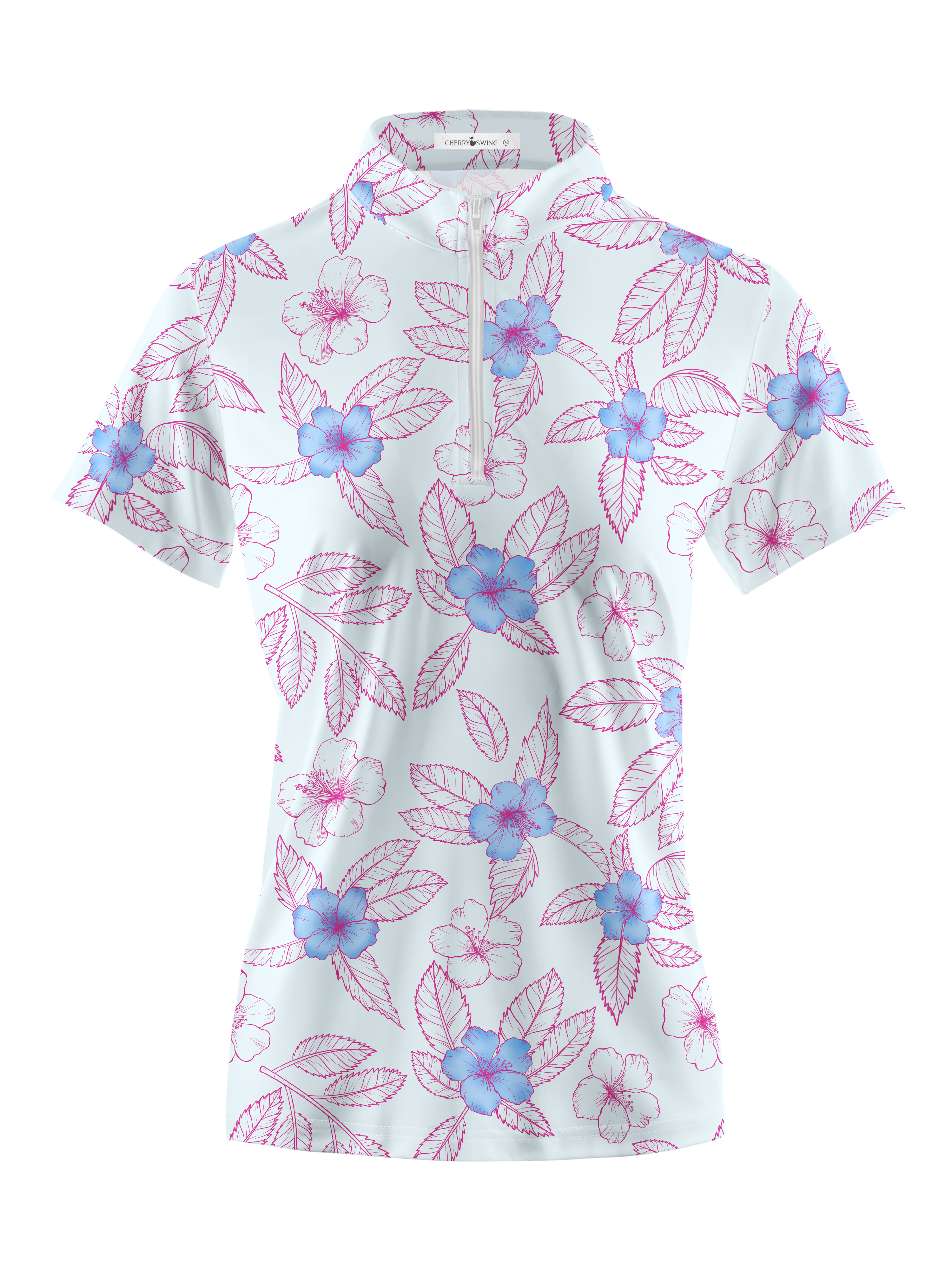 Cherryswing Women's Flowers Golf Short Sleeve Polo Shirt