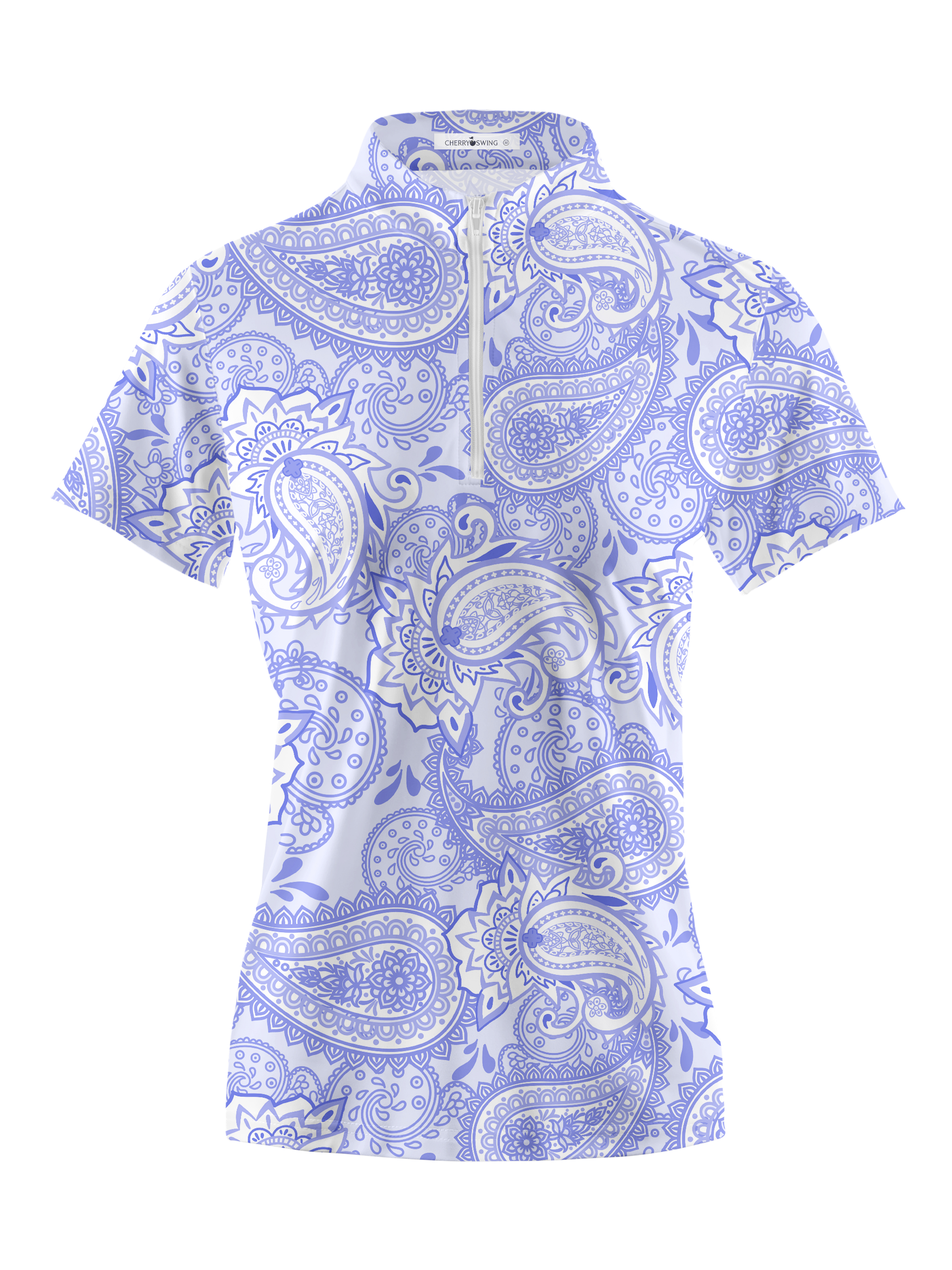 Cherryswing Women's Cashew Flower Golf Short Sleeve Polo Shirt