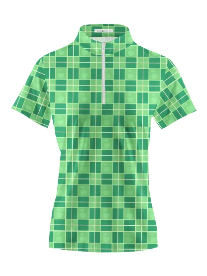 Cherryswing Women's Plaids Golf Short Sleeve Polo Shirt