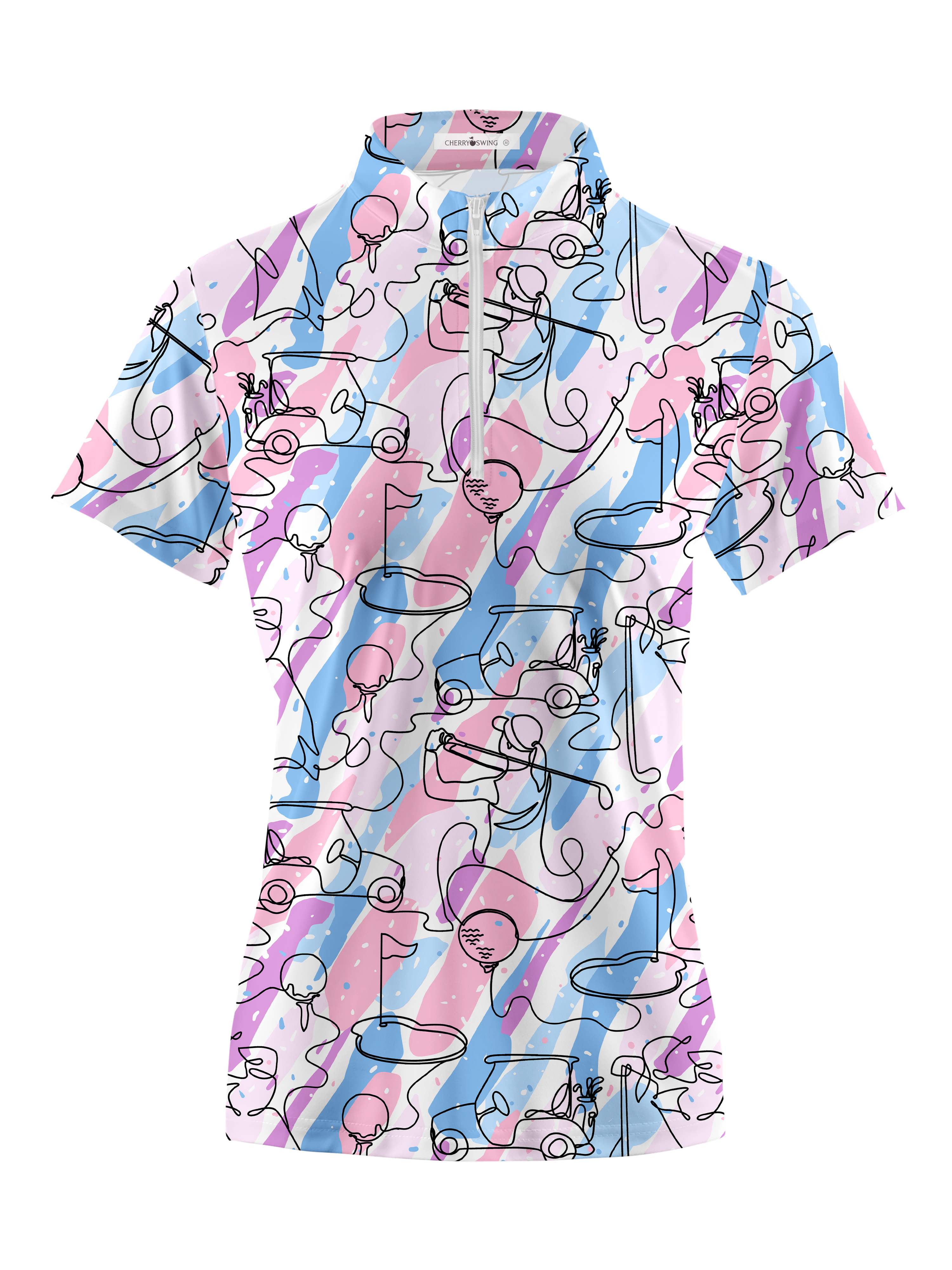 Cherryswing Women's Party in Course Golf Short Sleeve Polo Shirt