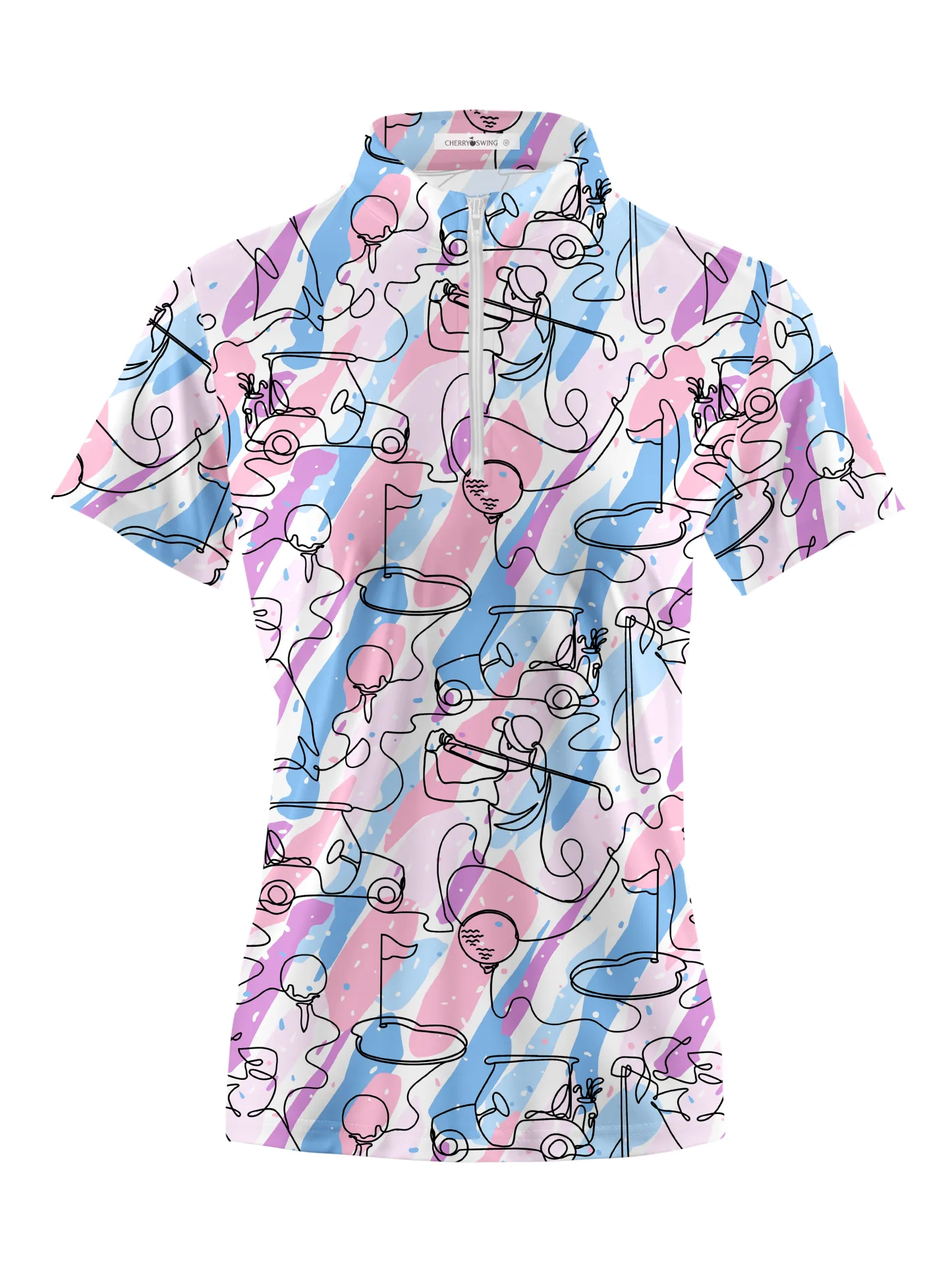 Cherryswing Women's Party in Course Golf Short Sleeve Polo Shirt