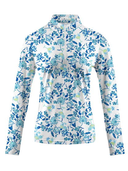 Cherryswing Women's Floral Golf Long Sleeve Polo Shirt