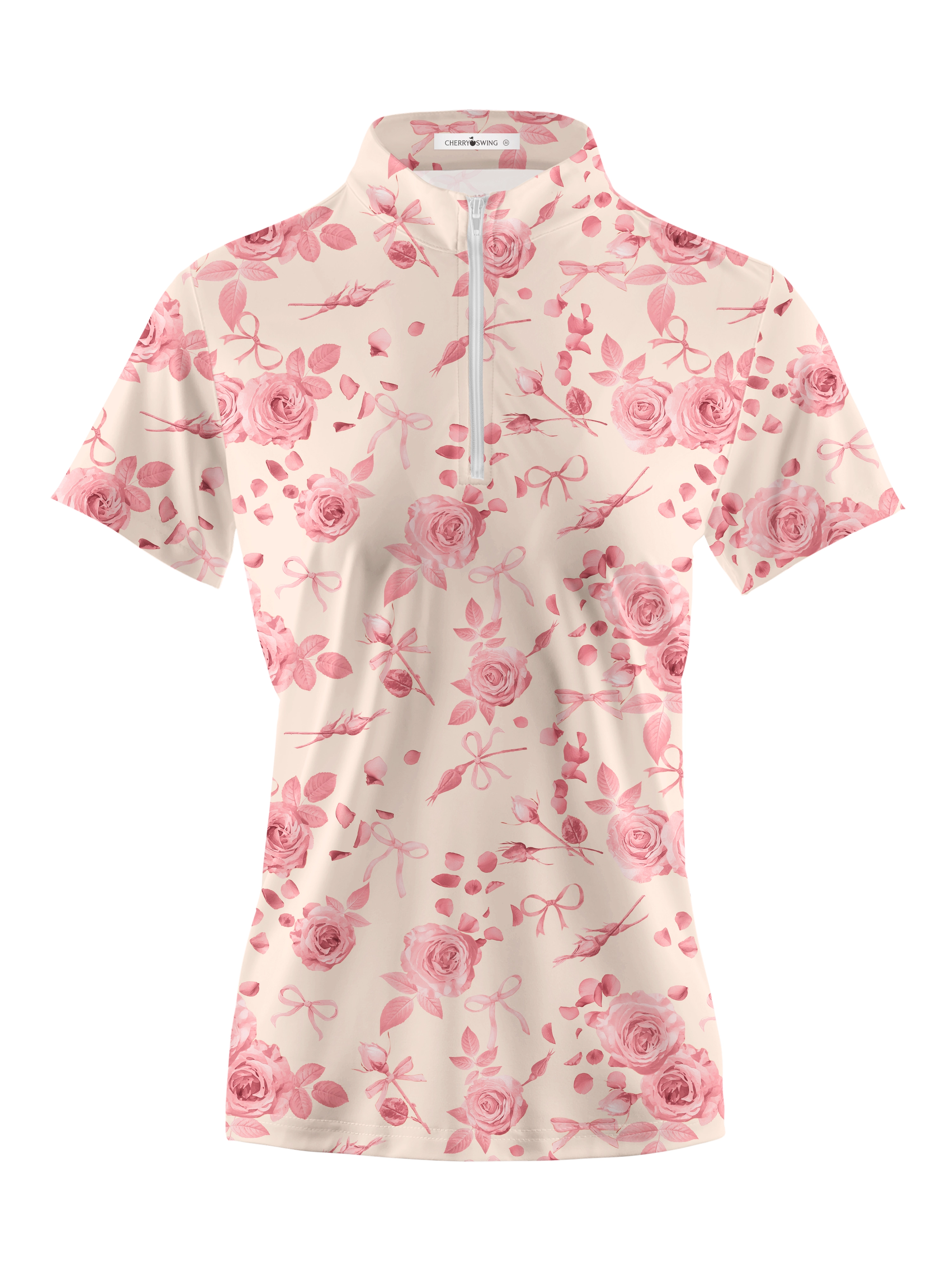 Cherryswing Women's Rose Garden Golf Short Sleeve Polo Shirt