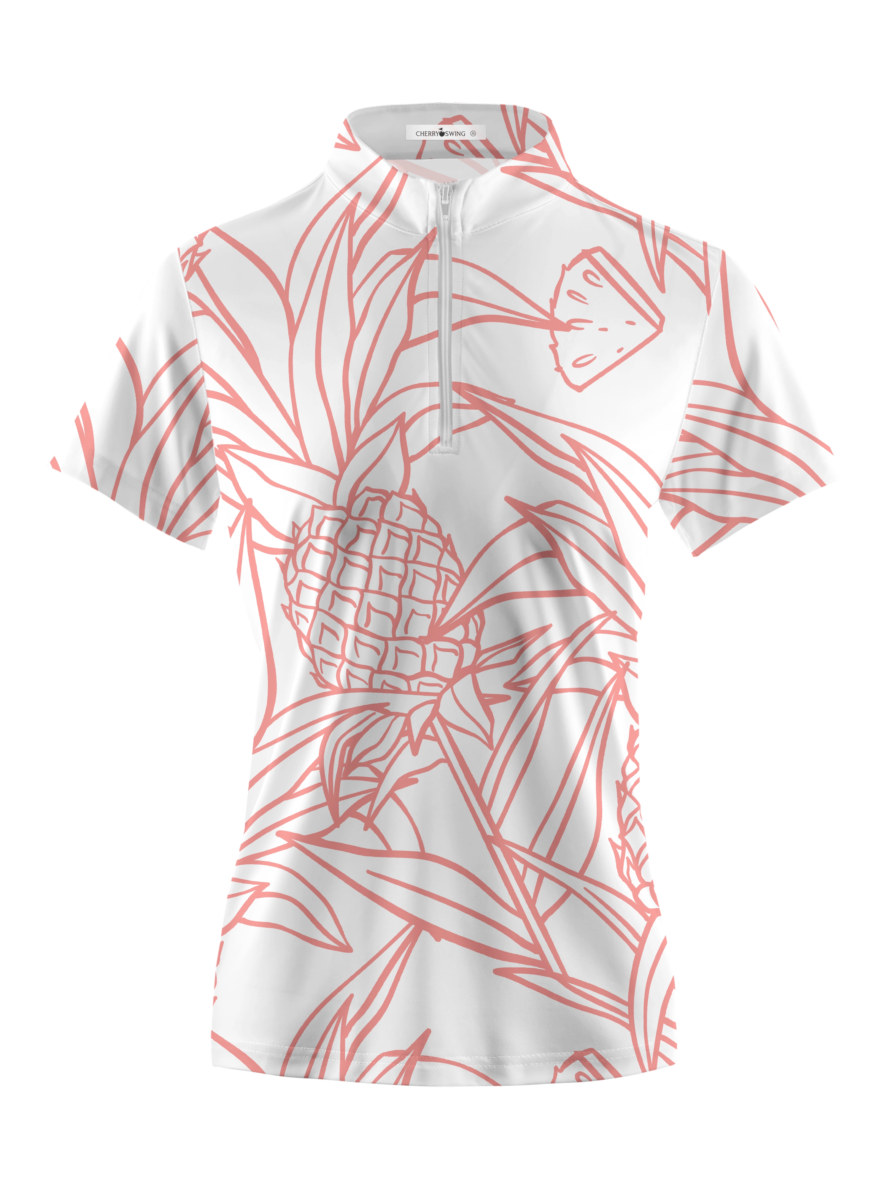 Cherryswing Women's Pineapples Golf Short Sleeve Polo Shirt