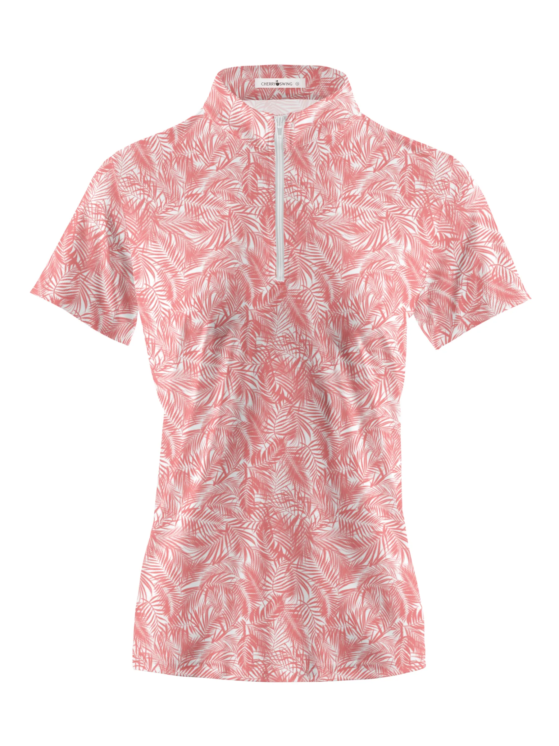 Cherryswing Women's Tropical Foliage  Golf Short Sleeve Polo Shirt