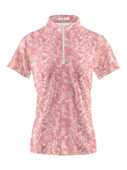 Cherryswing Women's Tropical Foliage  Golf Short Sleeve Polo Shirt
