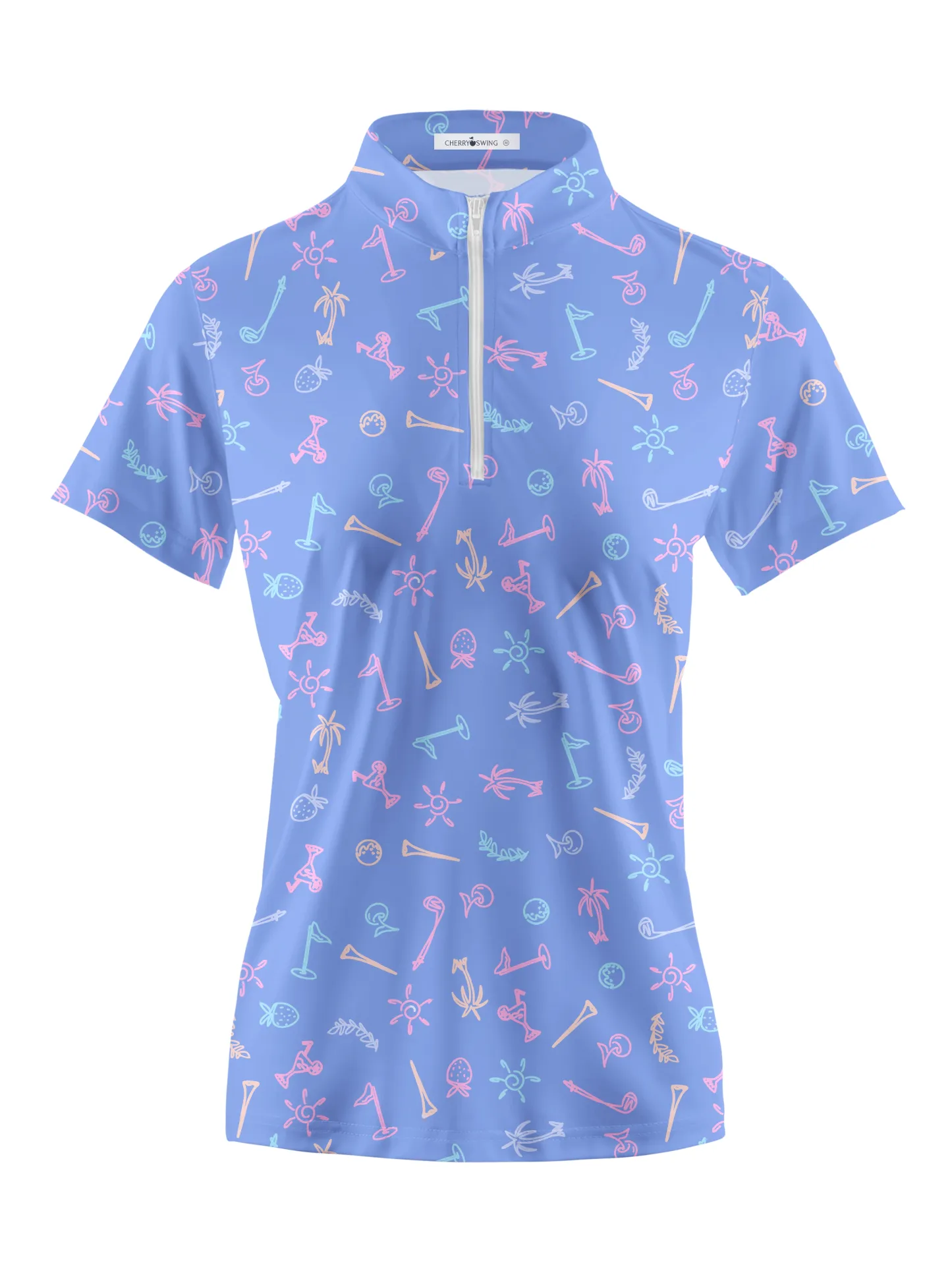 Cherryswing Women's Playful Mix Golf Short Sleeve Polo Shirt