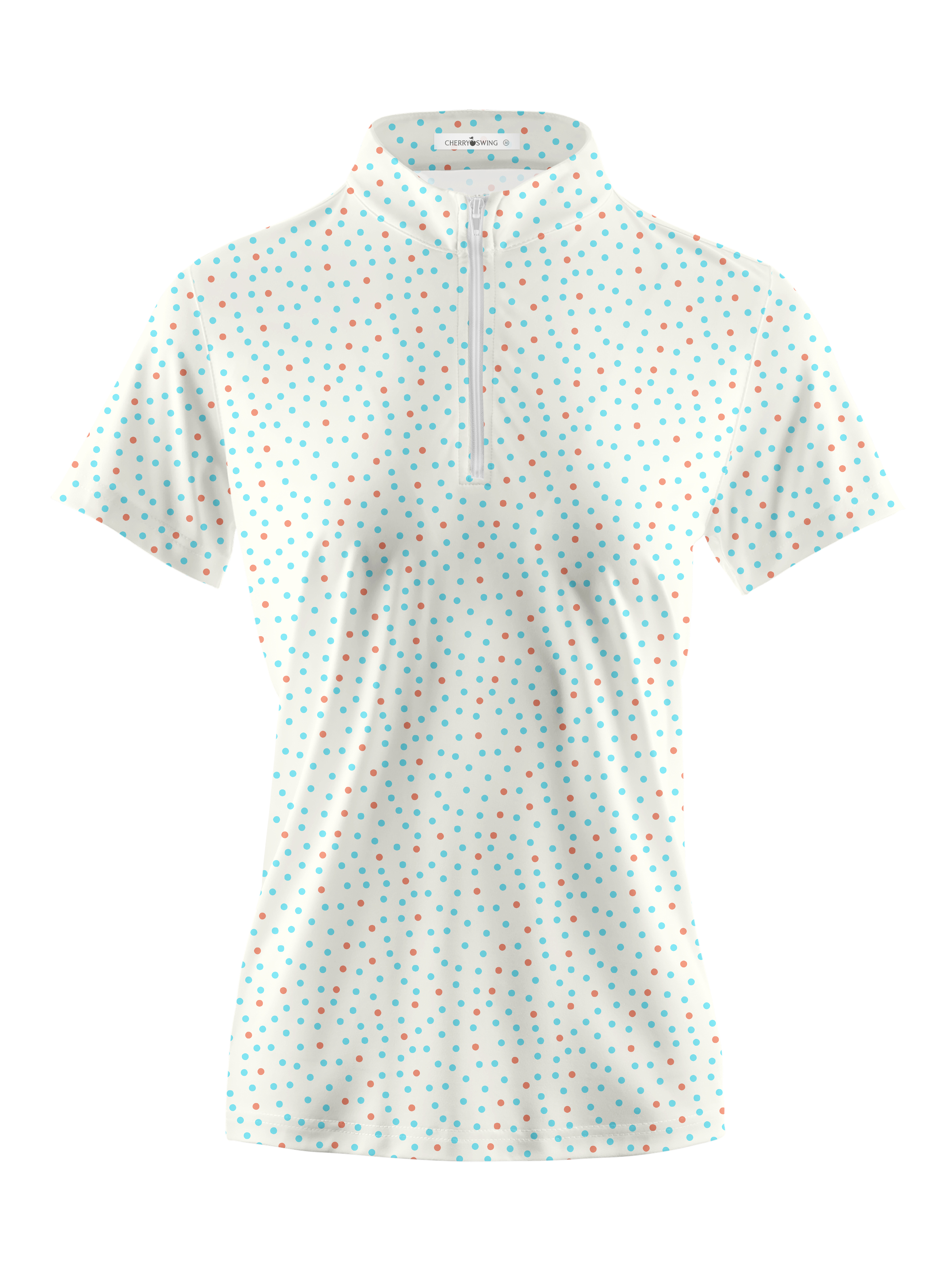 Cherryswing Women's Confetti Dots Golf Sleeve Polo Shirt