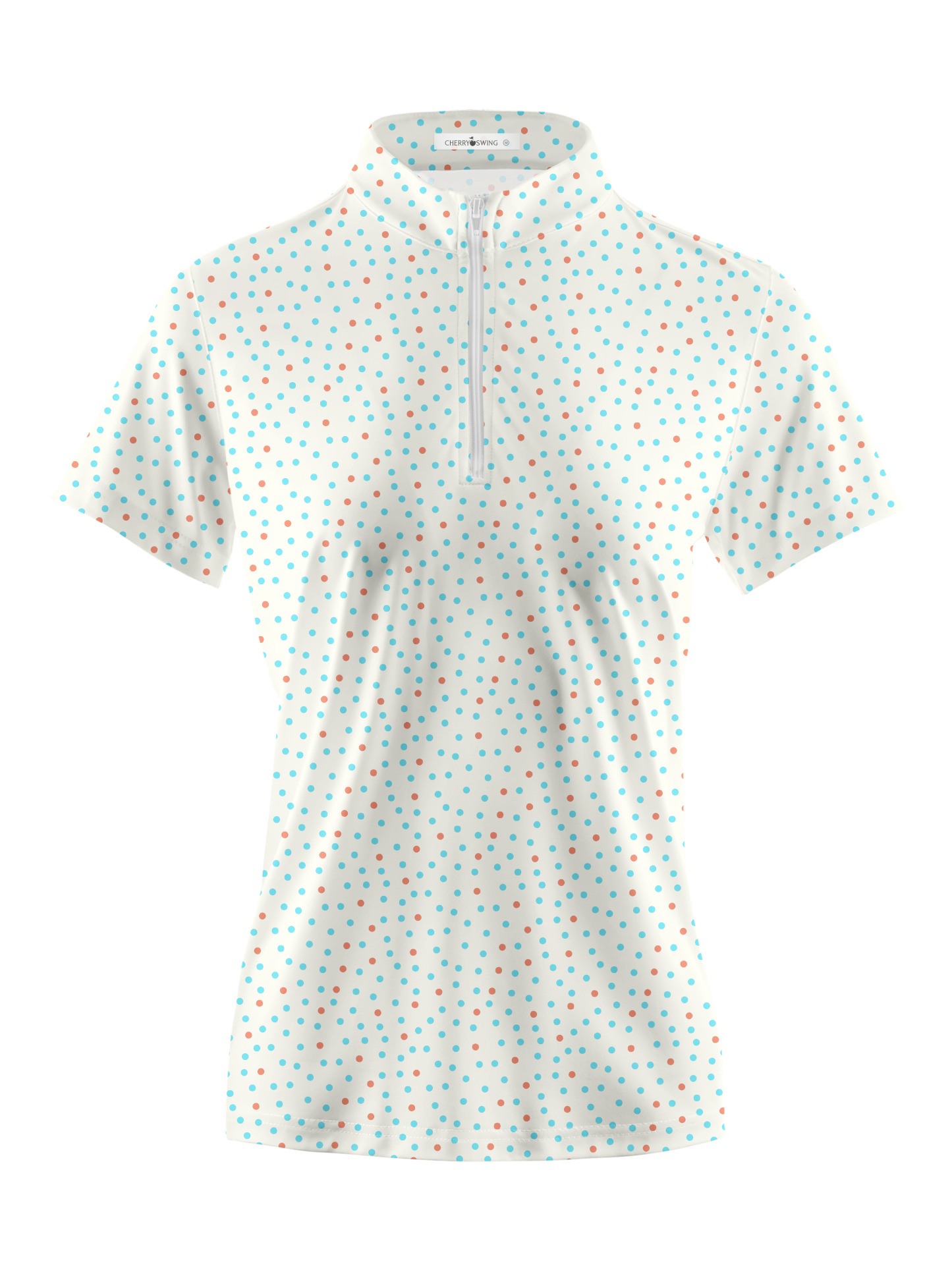 Cherryswing Women's Confetti Dots Golf Sleeve Polo Shirt