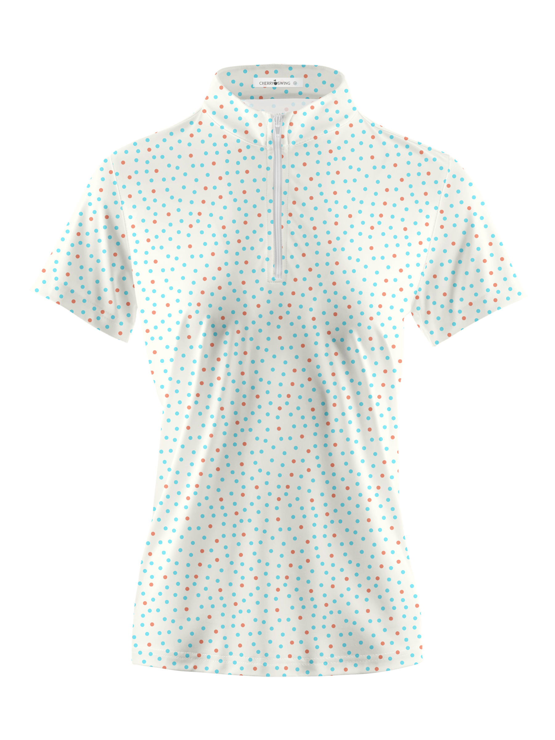 Cherryswing Women's Confetti Dots Golf Sleeve Polo Shirt
