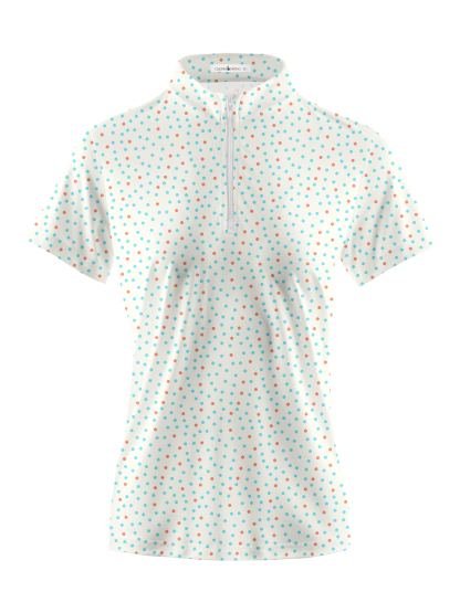Cherryswing Women's Confetti Dots Golf Sleeve Polo Shirt