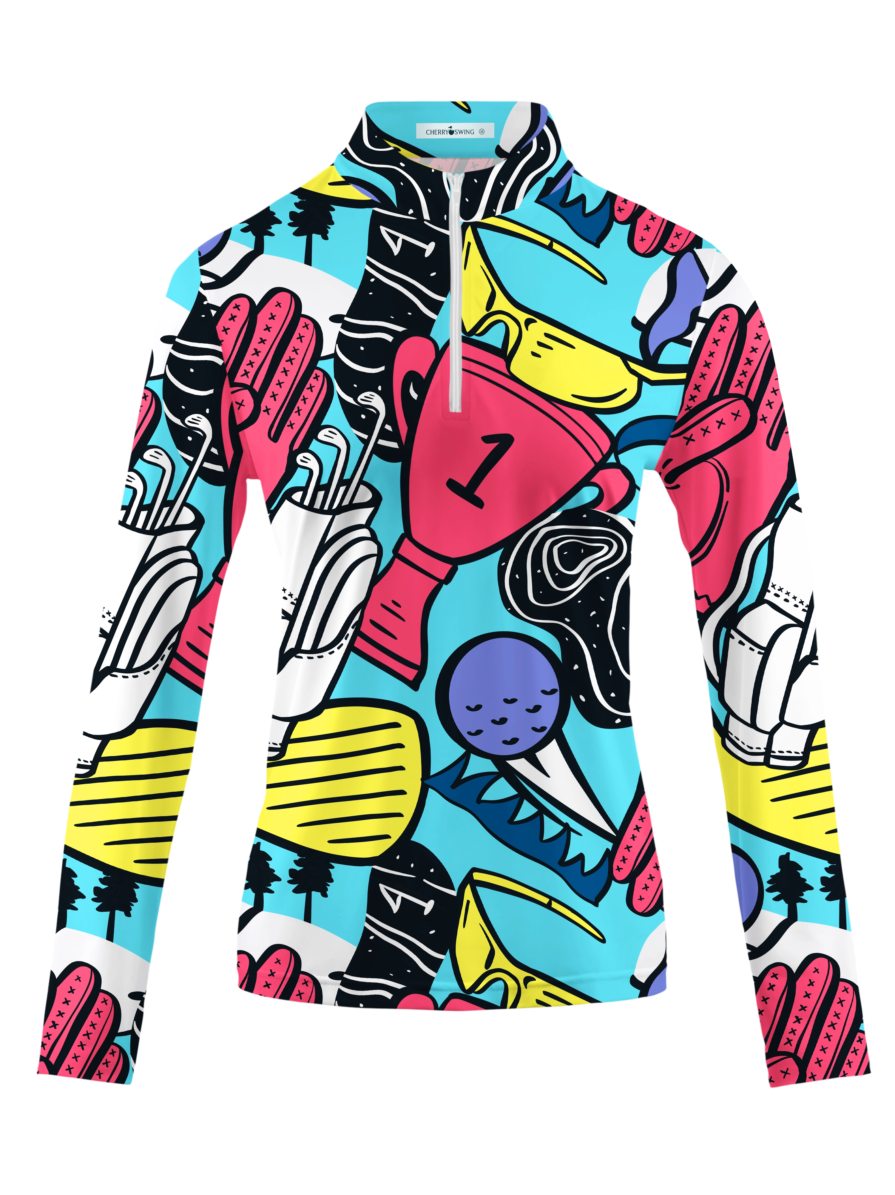 Cherryswing Women's Vivid Hues Golf Long Sleeve Polo Shirt