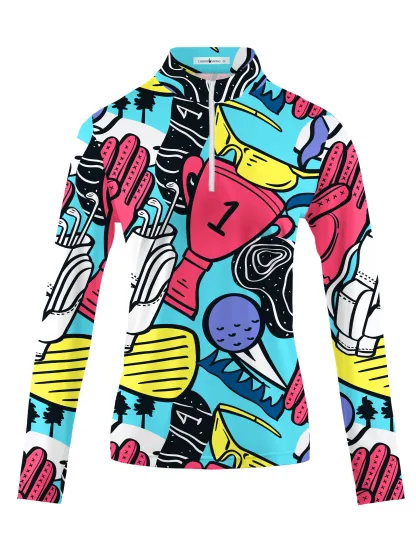 Cherryswing Women's Vivid Hues Golf Long Sleeve Polo Shirt