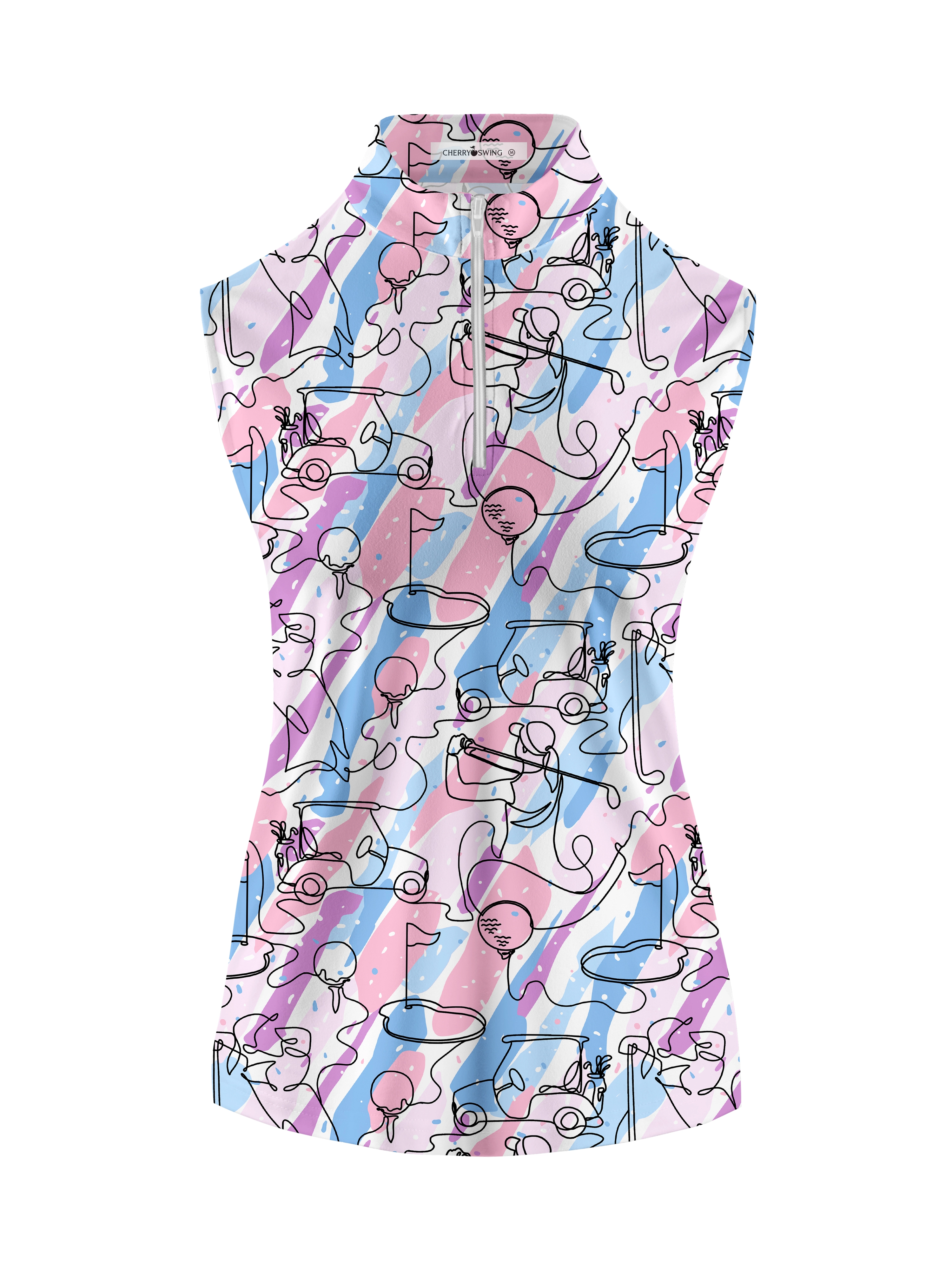 Cherryswing Women's Party in Course Golf Sleeveless Polo Shirt