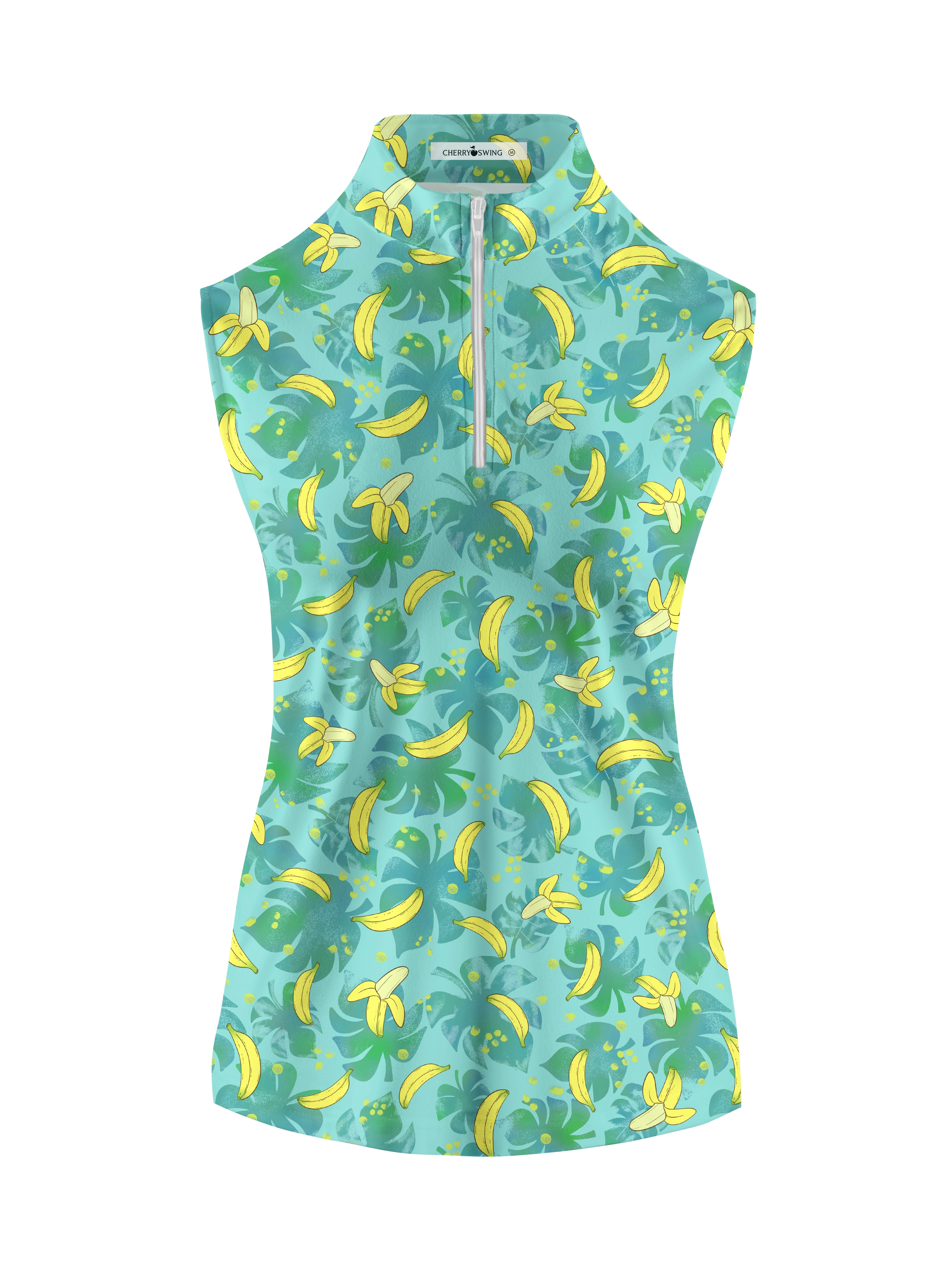 Cherryswing Women's Hawaiian Banana Golf Sleeveless Polo Shirt