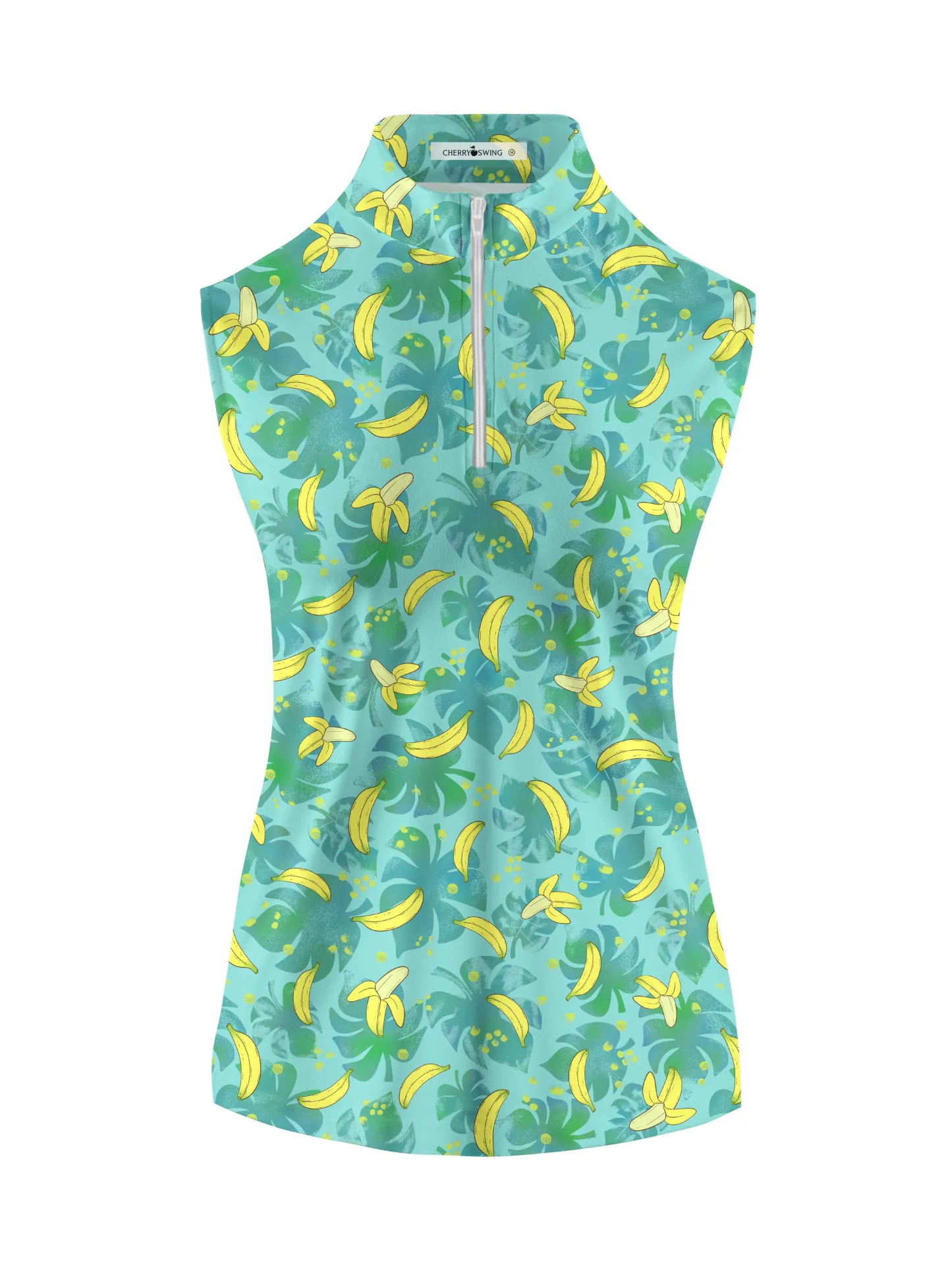 Cherryswing Women's Hawaiian Banana Golf Sleeveless Polo Shirt