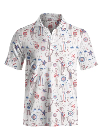 Cherryswing Doodle PatternMen's Polo Shirt