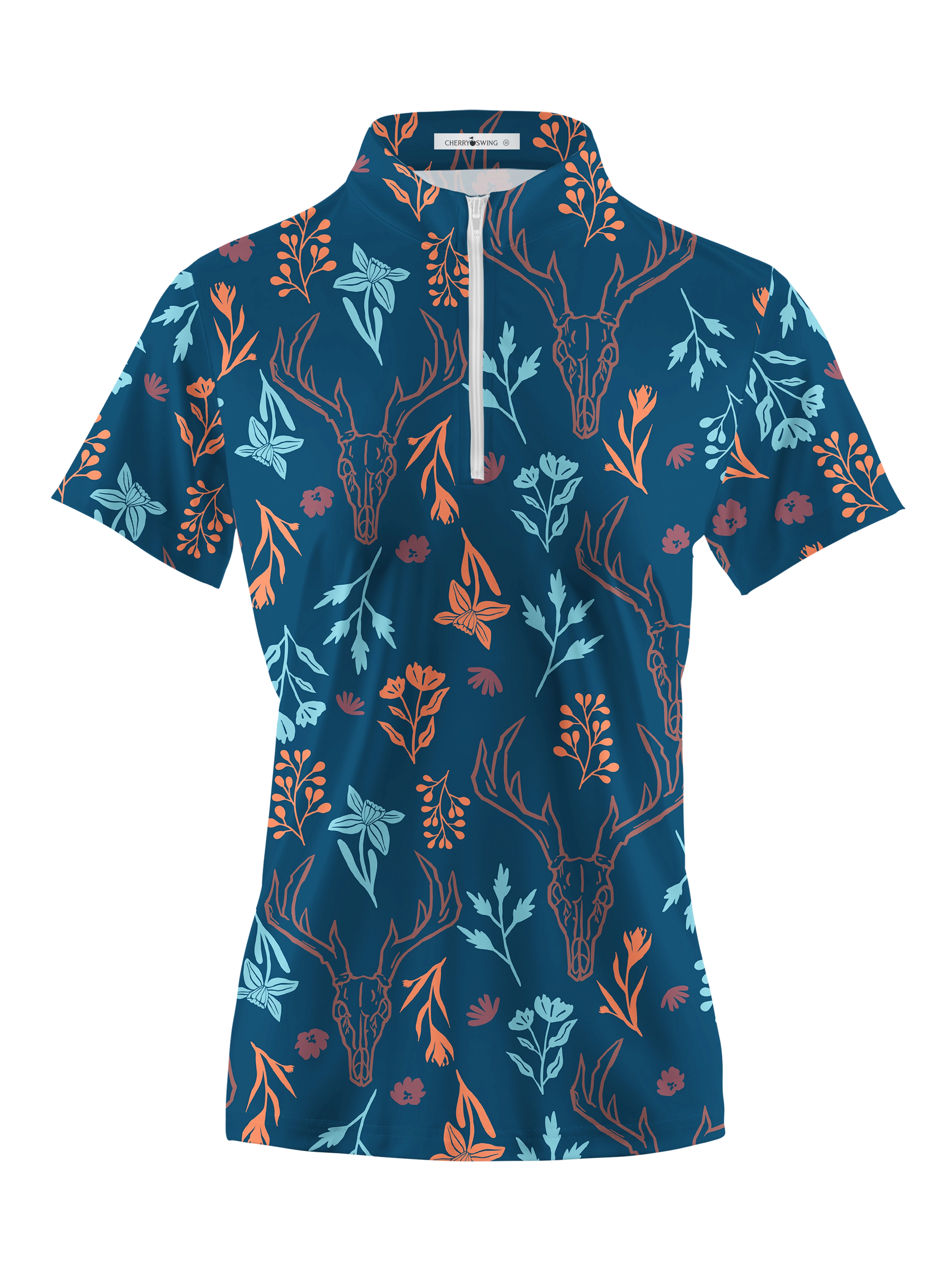 Cherryswing Women's Mystical Forest Short Sleeve Polo Shirt