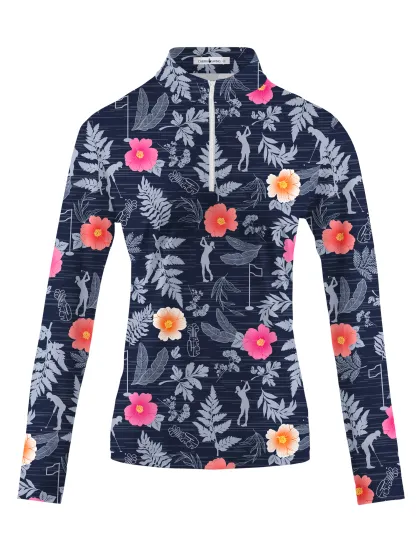 Cherryswing Women's Wild Golf Long Sleeve Polo Shirt