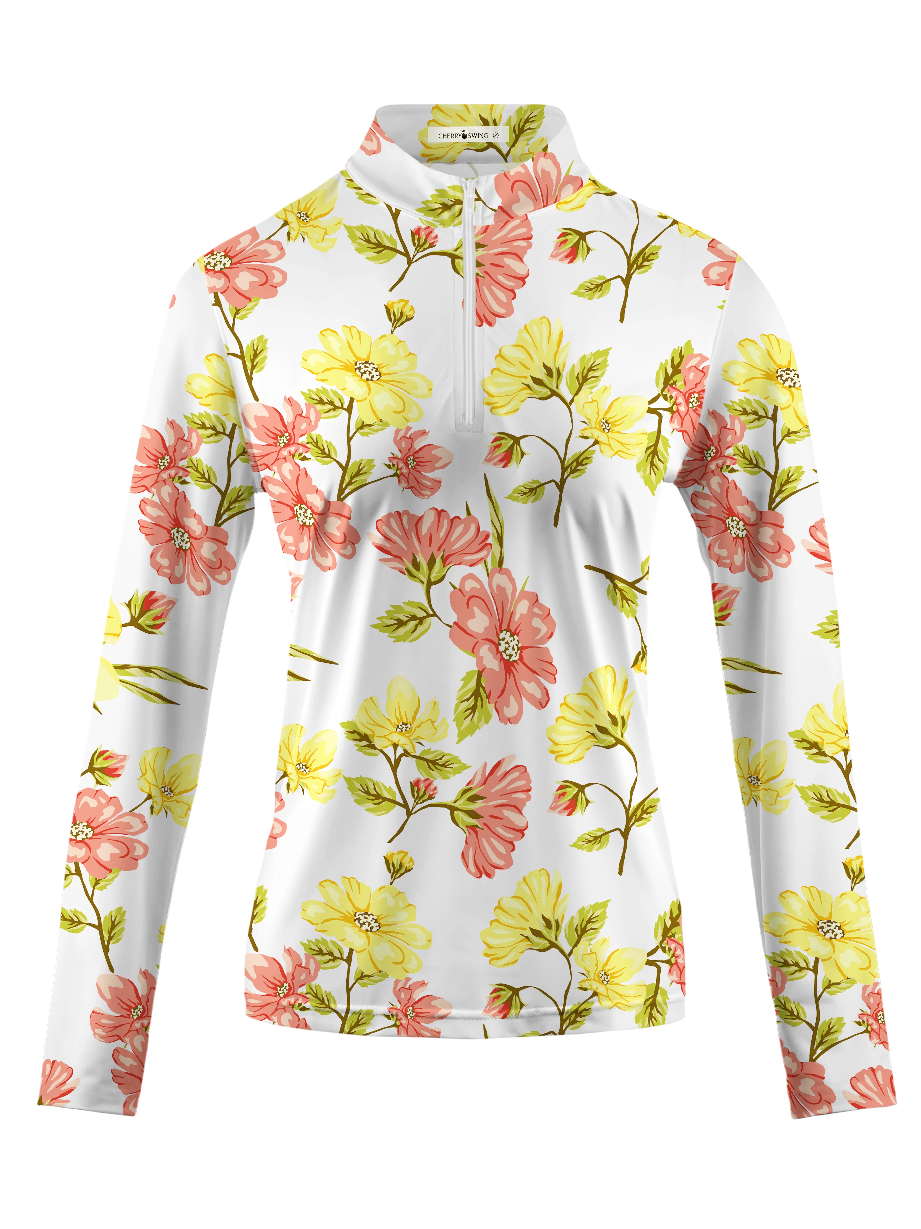 Cherryswing Women's Colorful Spring Long Sleeve Polo Shirt