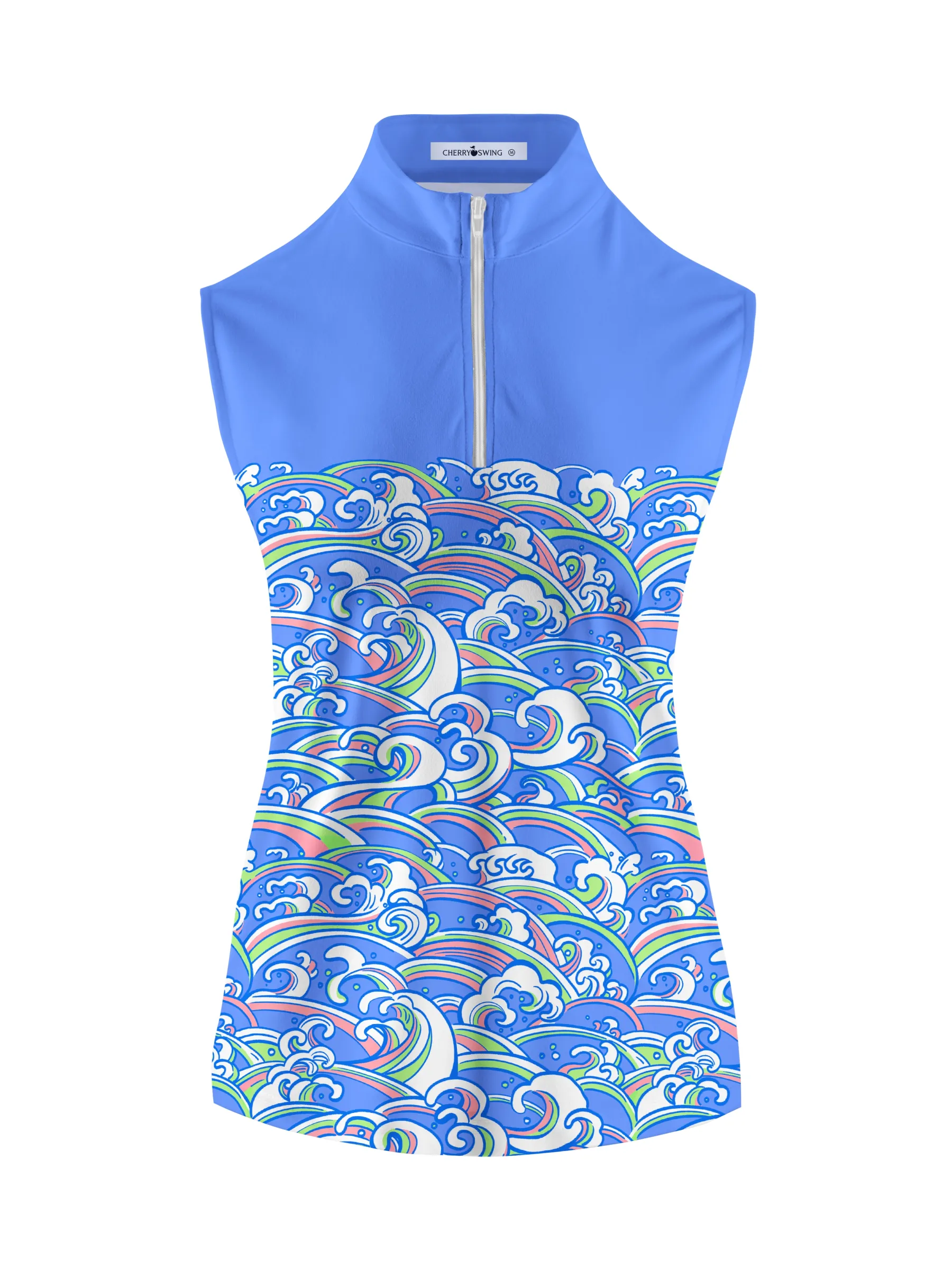 Cherryswing Women's Energy of Ocean Golf Sleeveless Polo Shirt